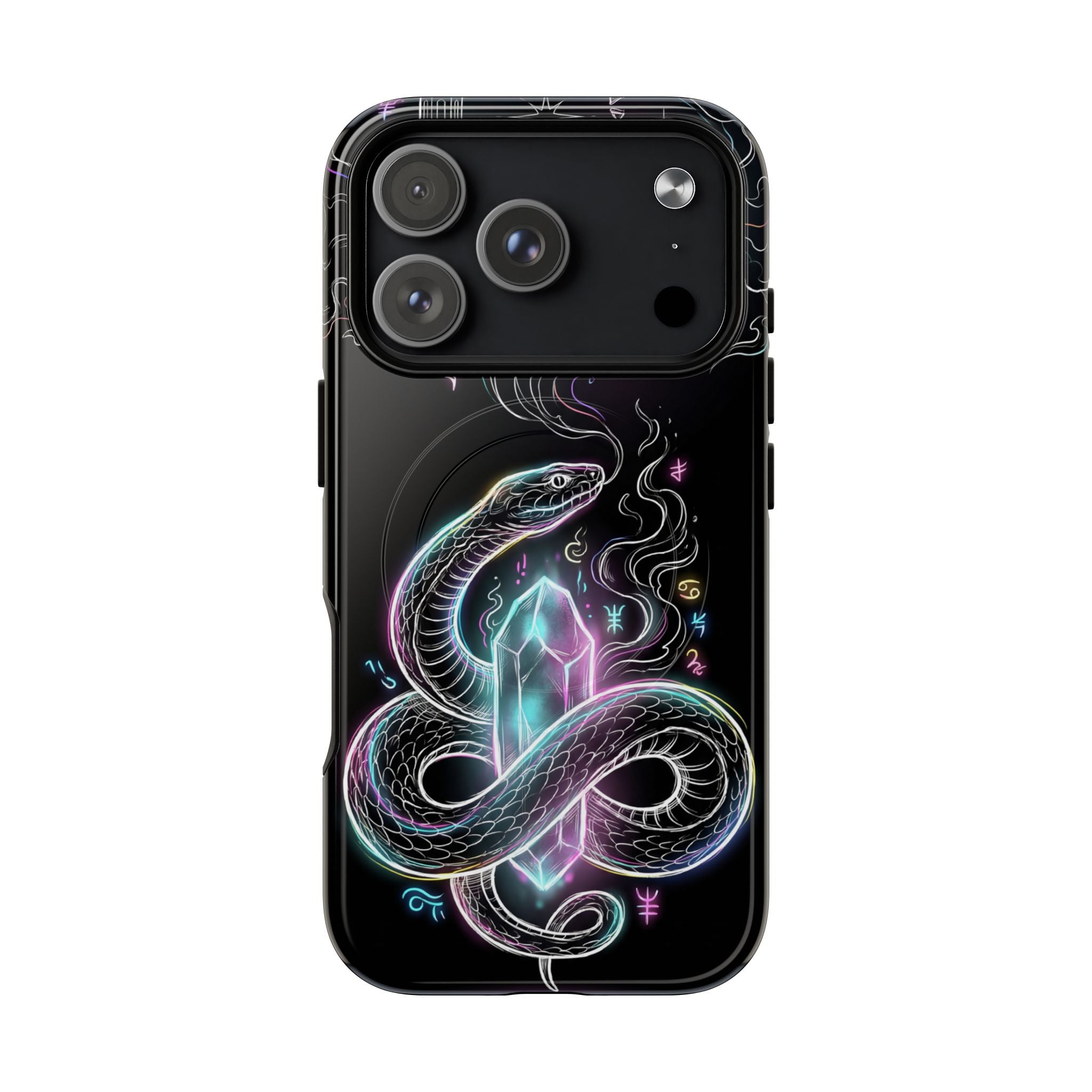 Neon Occult Mystic Snake Crystal MagSafe iPhone Case