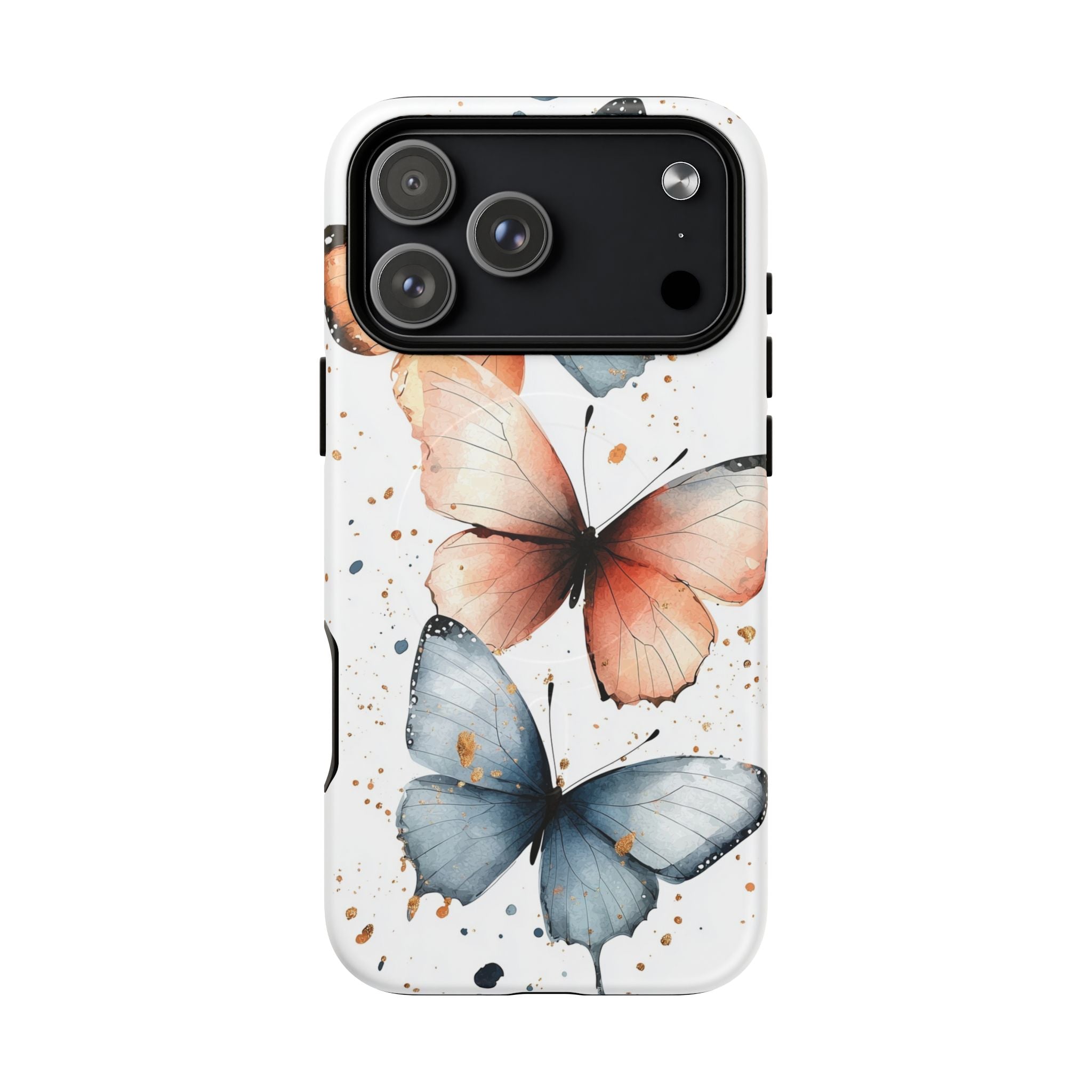 Custodia MagSafe resistente per iPhone con motivo farfalla acquerello
