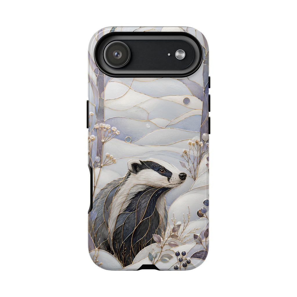 Badger iPhone Case | Stained Glass Wildlife iPhone Case