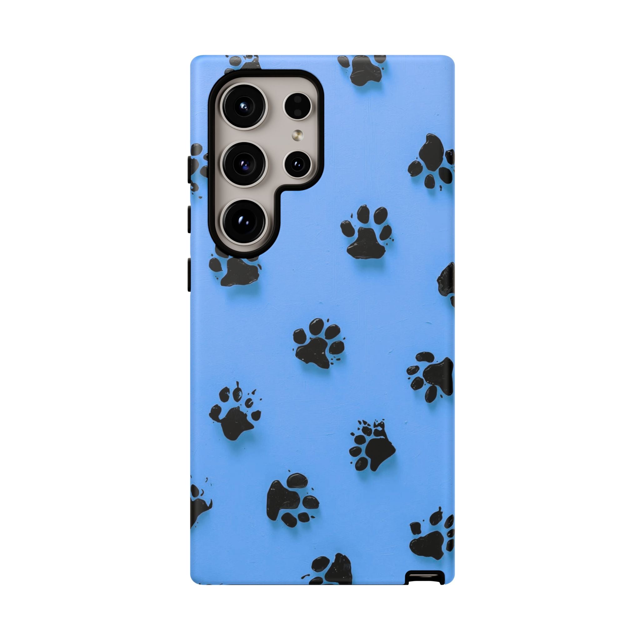 Blue Paw Print Tough Samsung Galaxy Case — Protective Dog & Cat Lover Cover