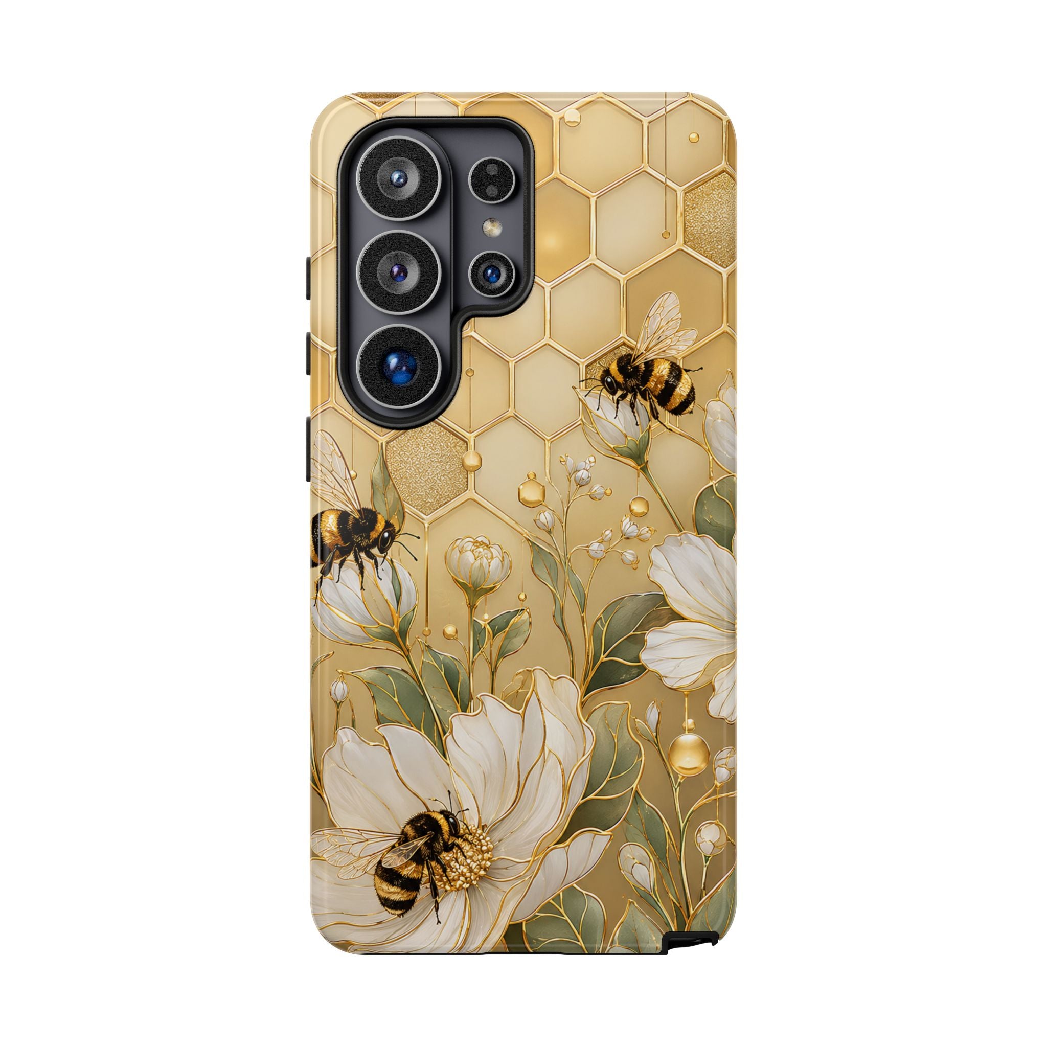 Bee Floral Samsung Galaxy Phone Case | Honeycomb Wildflower Cover