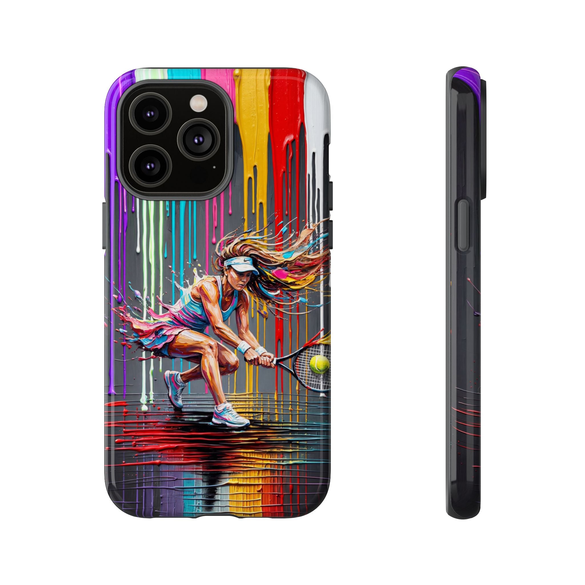 Colour Splash Tennis iPhone Case | Vibrant Female Player Art