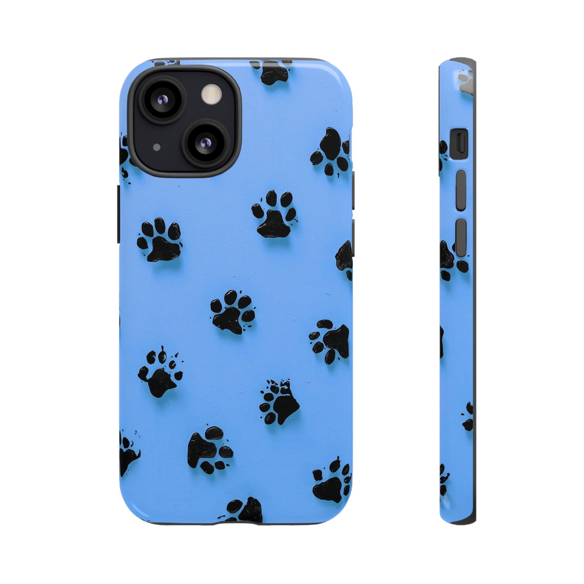 Blue Paw Print Tough iPhone Case — Protective Dog & Cat Lover Cover
