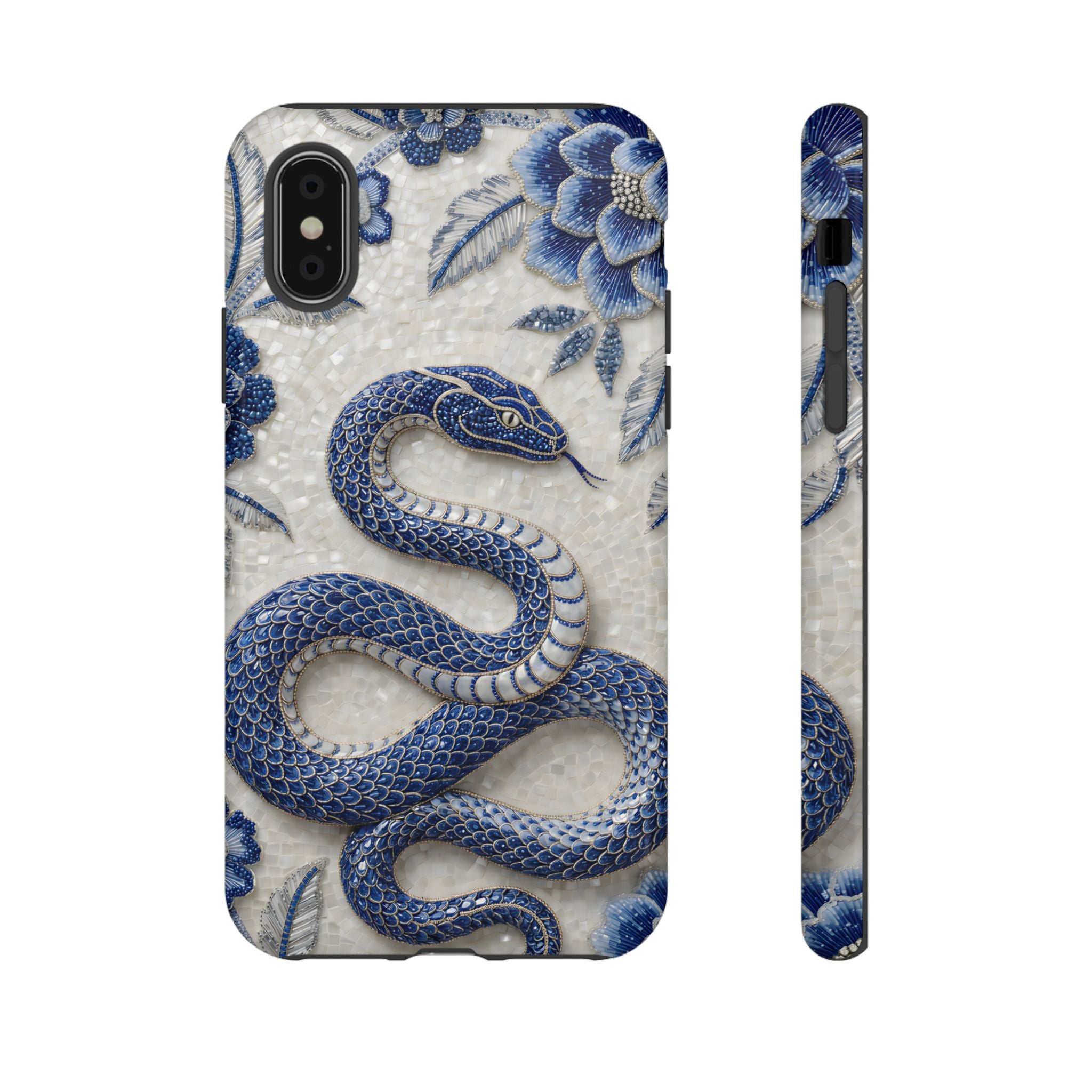 Asian Zodiac Snake iPhone Case | Blue & White Porcelain Slim Shockproof Case | Year of the Snake
