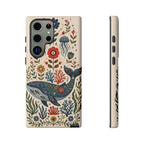 Floral Whale Samsung Galaxy Phone Case | Boho Marine Pattern Tough Case
