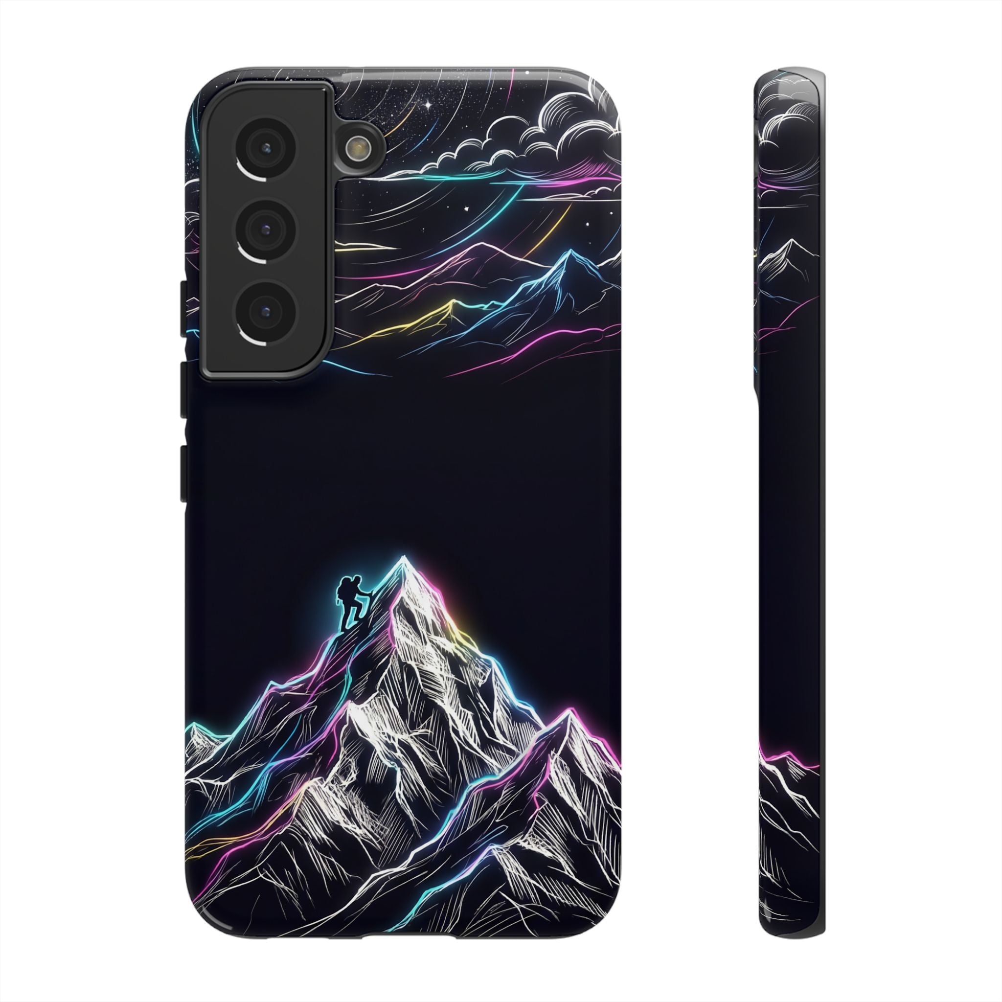 Mount Everest Neon Samsung Galaxy Phone Case | Dark Cosmic Climber Protective Cover
