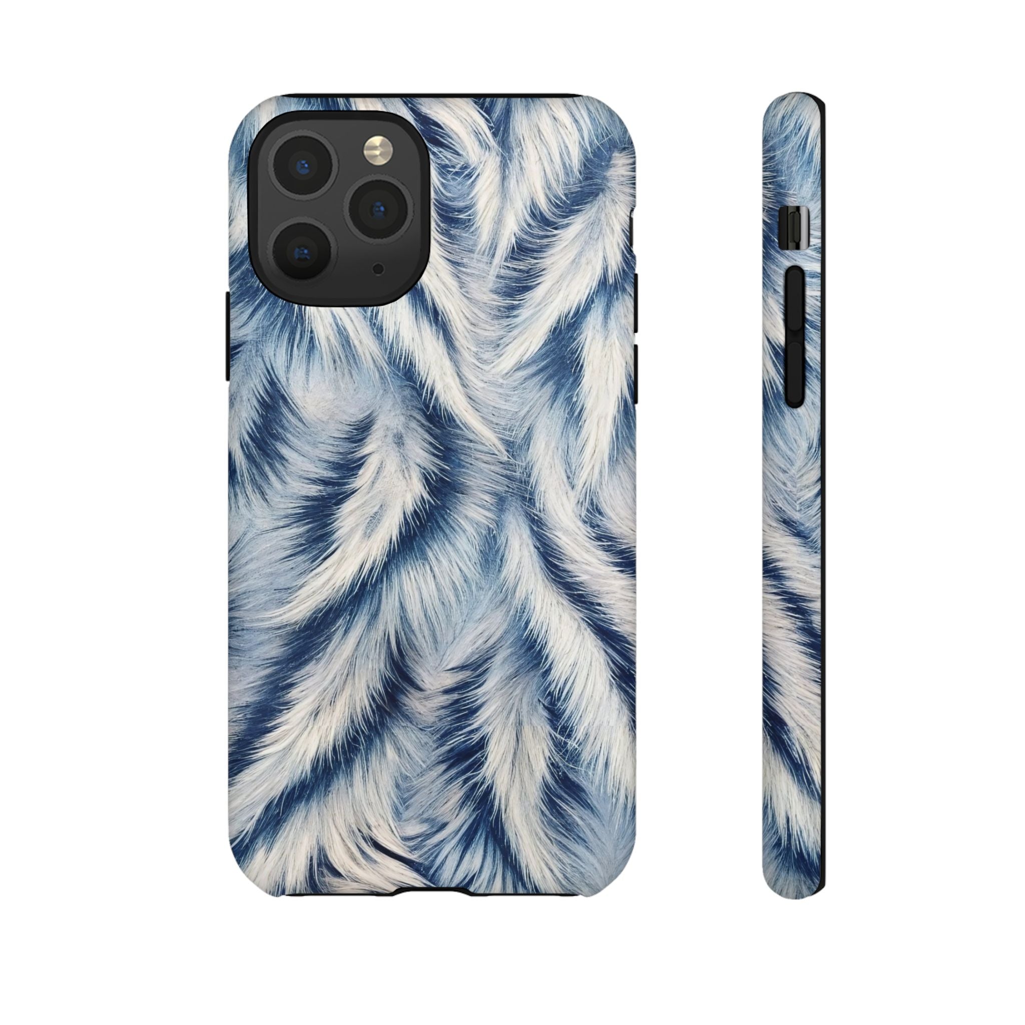 Blue Faux Fur Texture Protective Tough iPhone Case