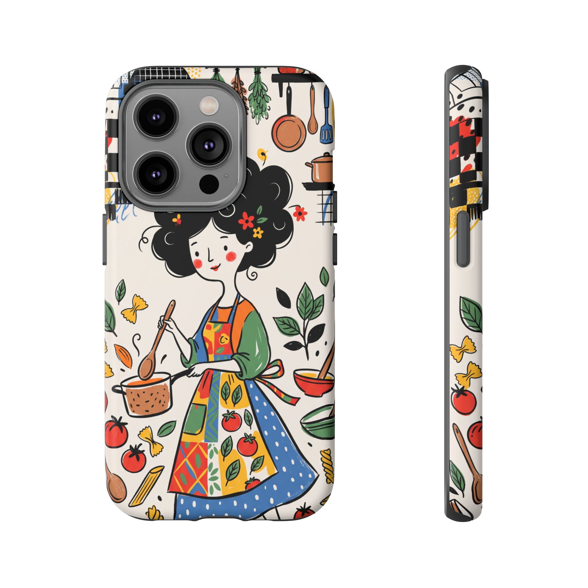 Whimsical Chef Kitchen Illustration iPhone Case