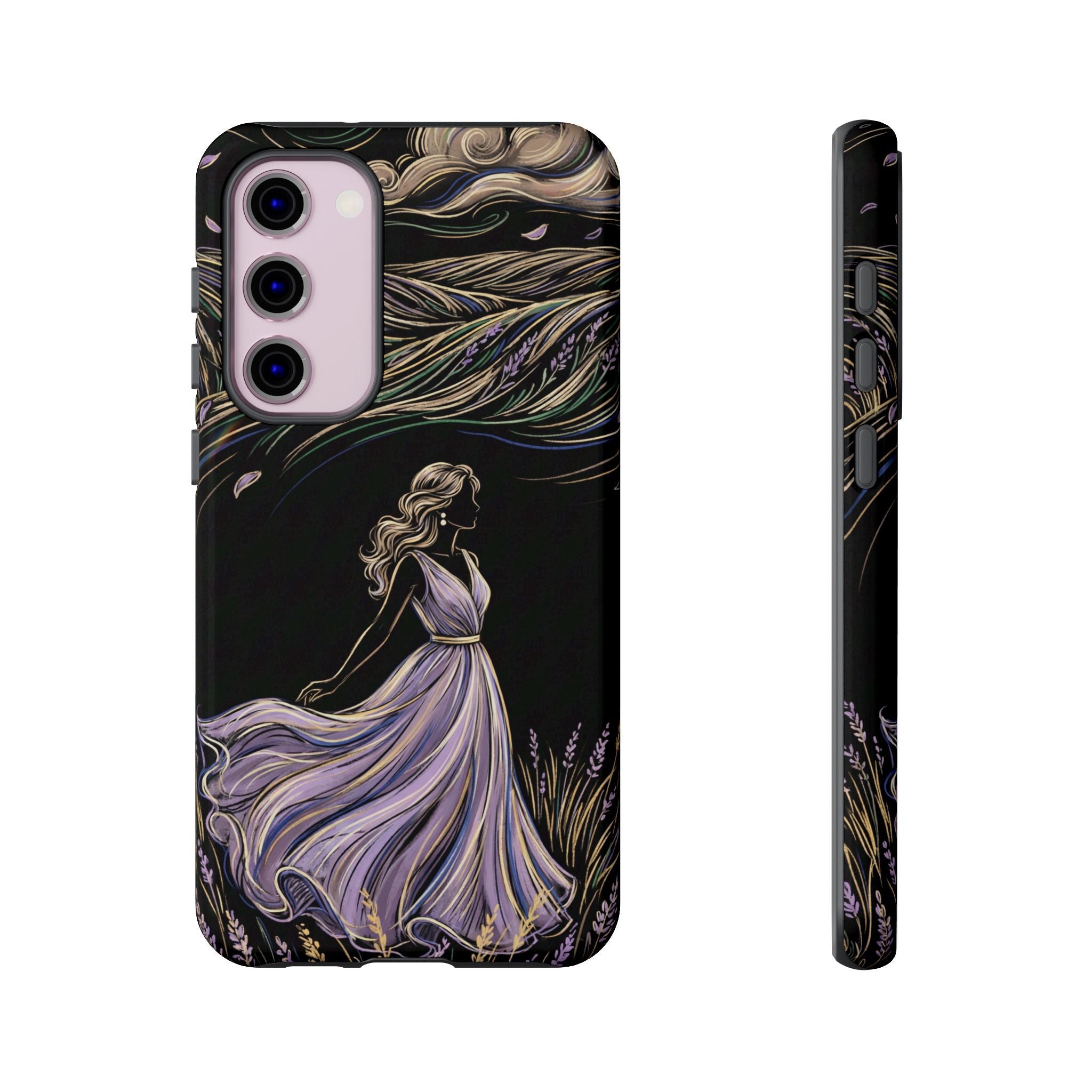 Lavender Breeze Samsung Galaxy Phone Case | Elegant Dancing Woman Floral Protection