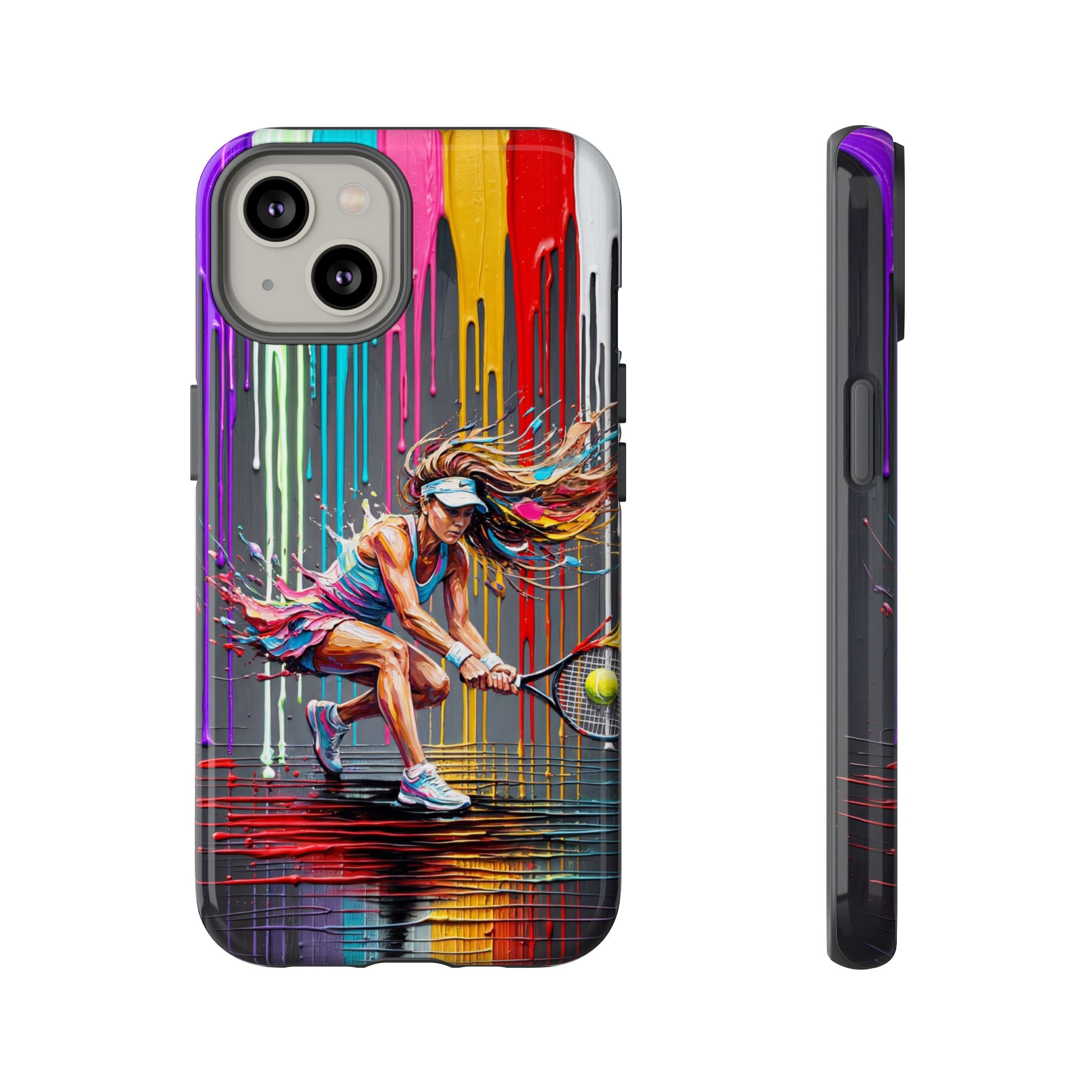 Colour Splash Tennis iPhone Case | Vibrant Female Player Art