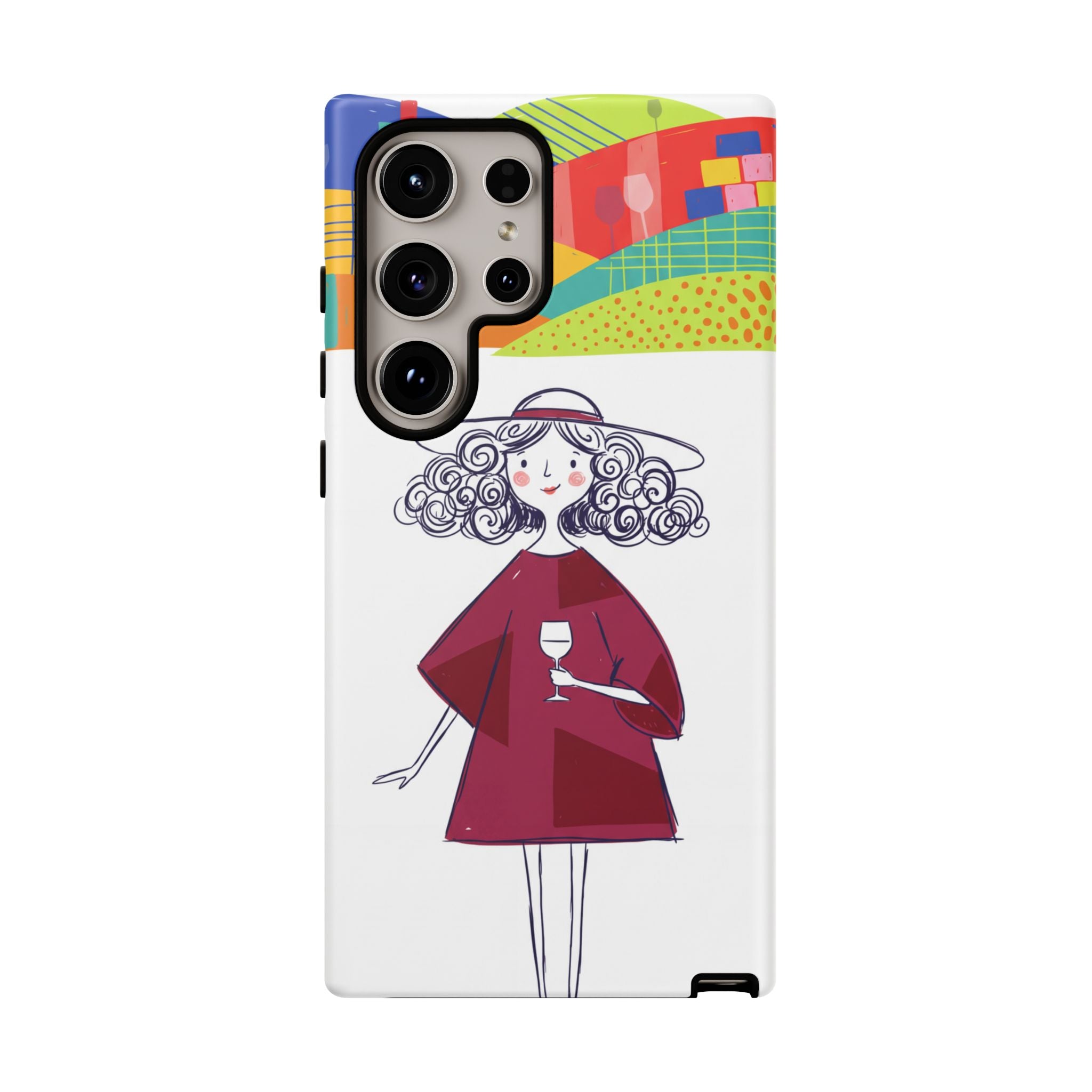 Colourful Artistic Wine Lady Samsung Galaxy Phone Case