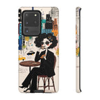 Paris Cafe Chic Samsung Galaxy Phone Case | Stylish Woman Illustration iPhone Cover