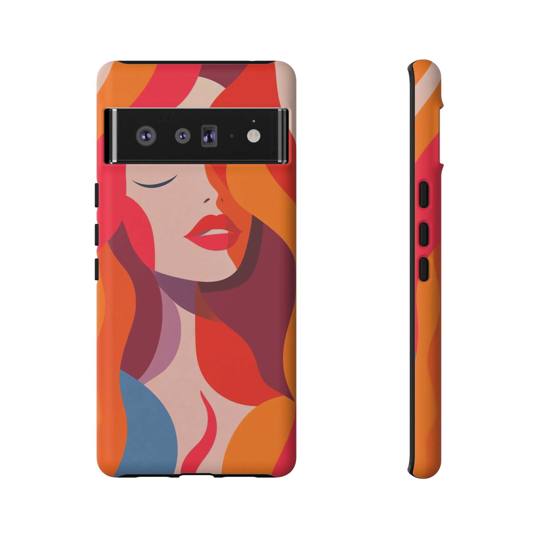 Retro Pop Art Woman Google Pixel Case | Bold Colourful Abstract Portrait