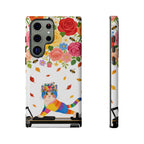 Floral Rainbow Cat Tough Samsung Galaxy Phone Case — Colorful Pilates Cat Design