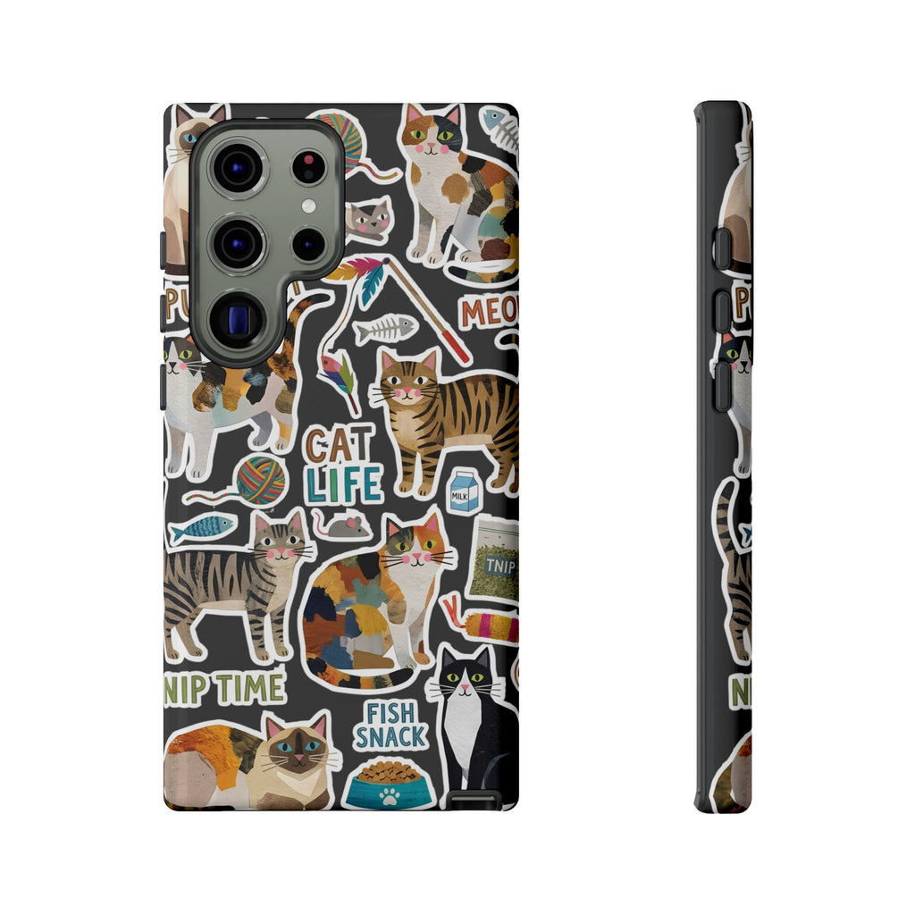 Cute Cats Sticker Tough Samsung Galaxy Phone Case