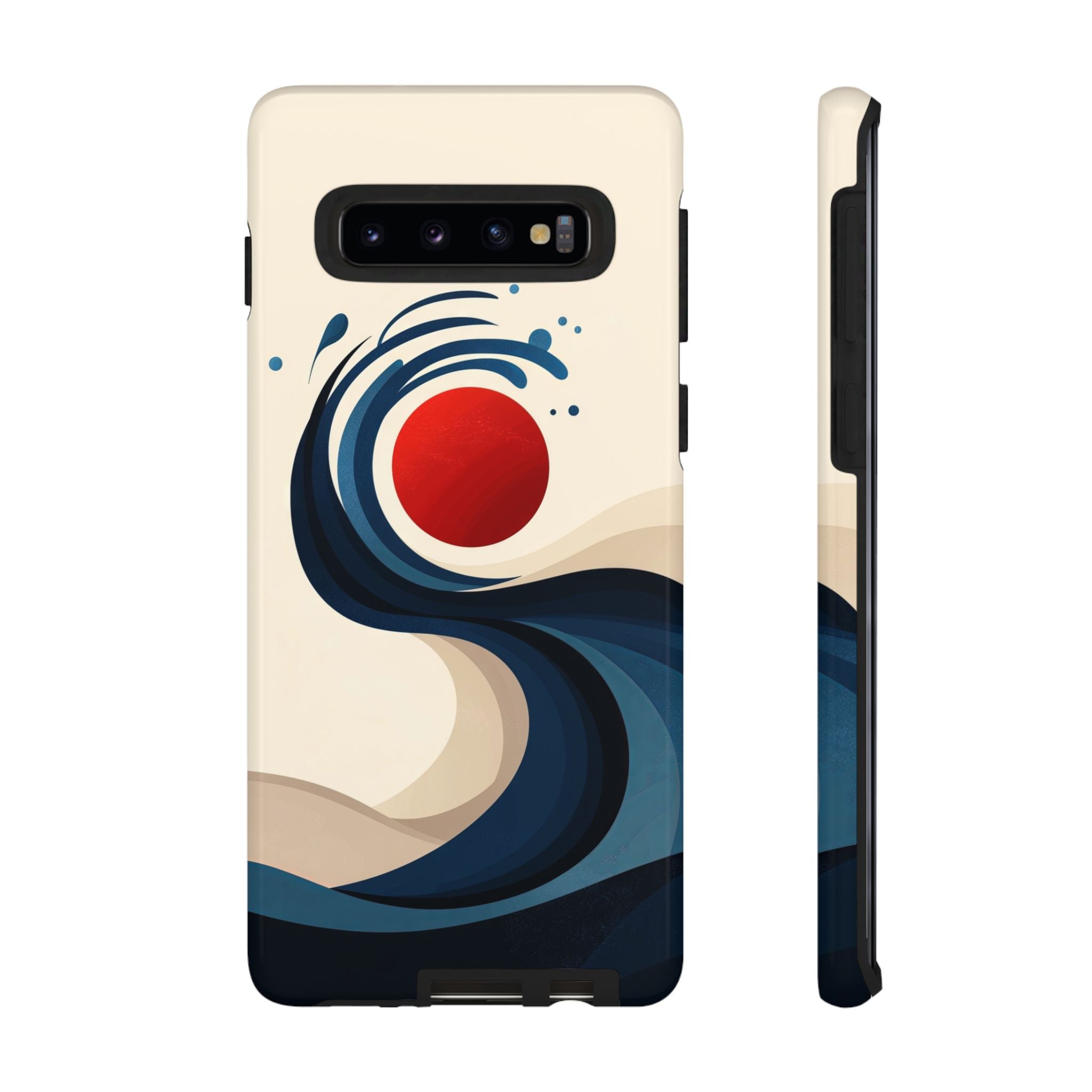 Abstract Wave Samsung Galaxy Case | Red Sun Ocean Art