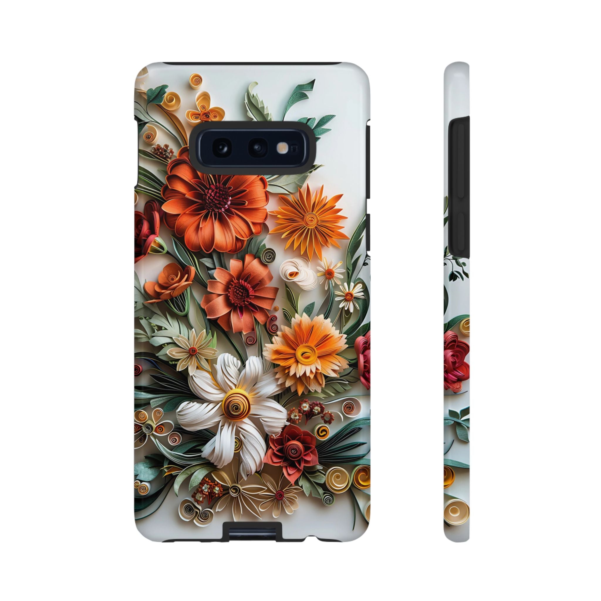 Floral Quilling Tough Samsung Galaxy Case — Orange Daisy