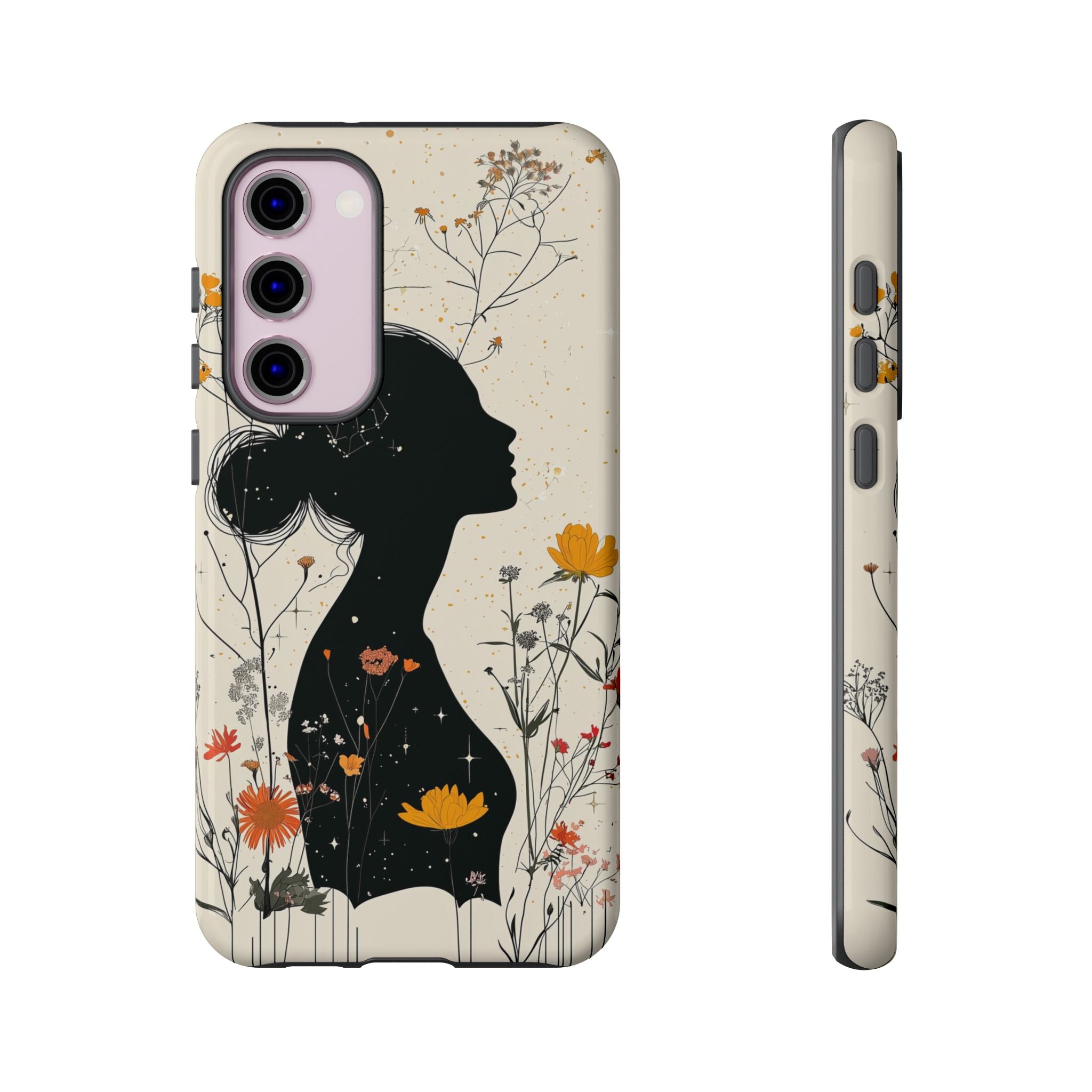 Floral Silhouette Samsung Galaxy Case | Botanical Woman