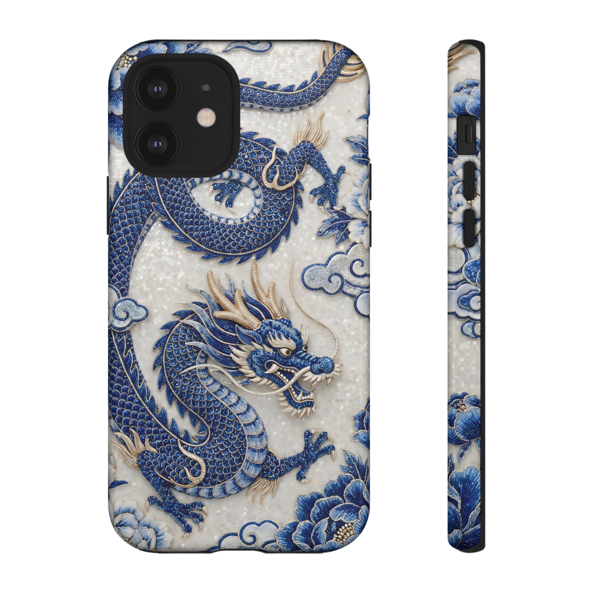 Asian Zodiac Dragon iPhone Case V2 | Blue & White Porcelain Luxury Protective Case | Year of the Dragon Gift
