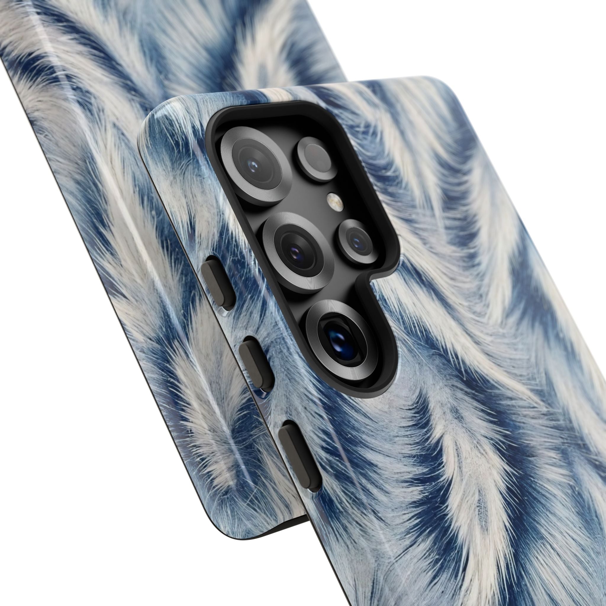 Blue Faux Fur Texture Protective Tough Samsung Galaxy Case