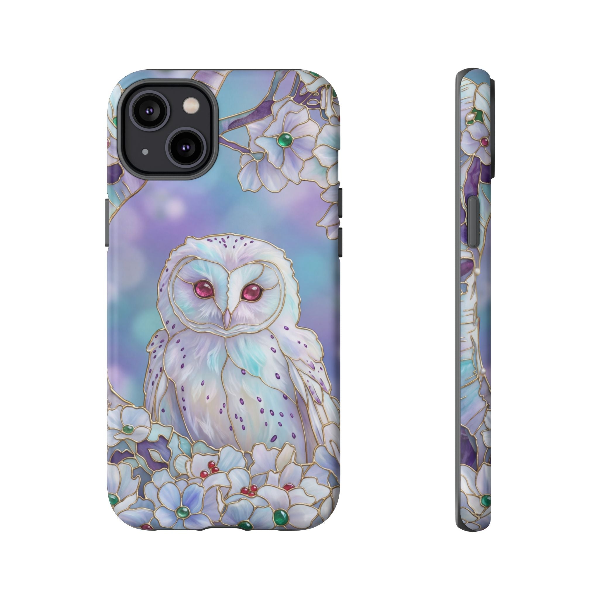 Mystic Owl Floral iPhone Case | Pastel Night Garden Protective Cover