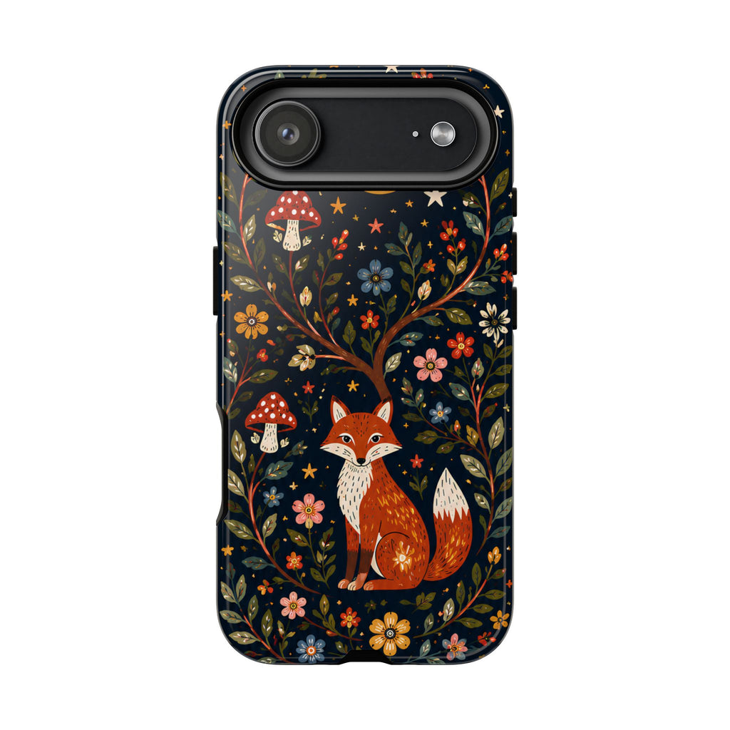Fox Moon iPhone Case | Whimsical Floral Night Woodland Protective Case