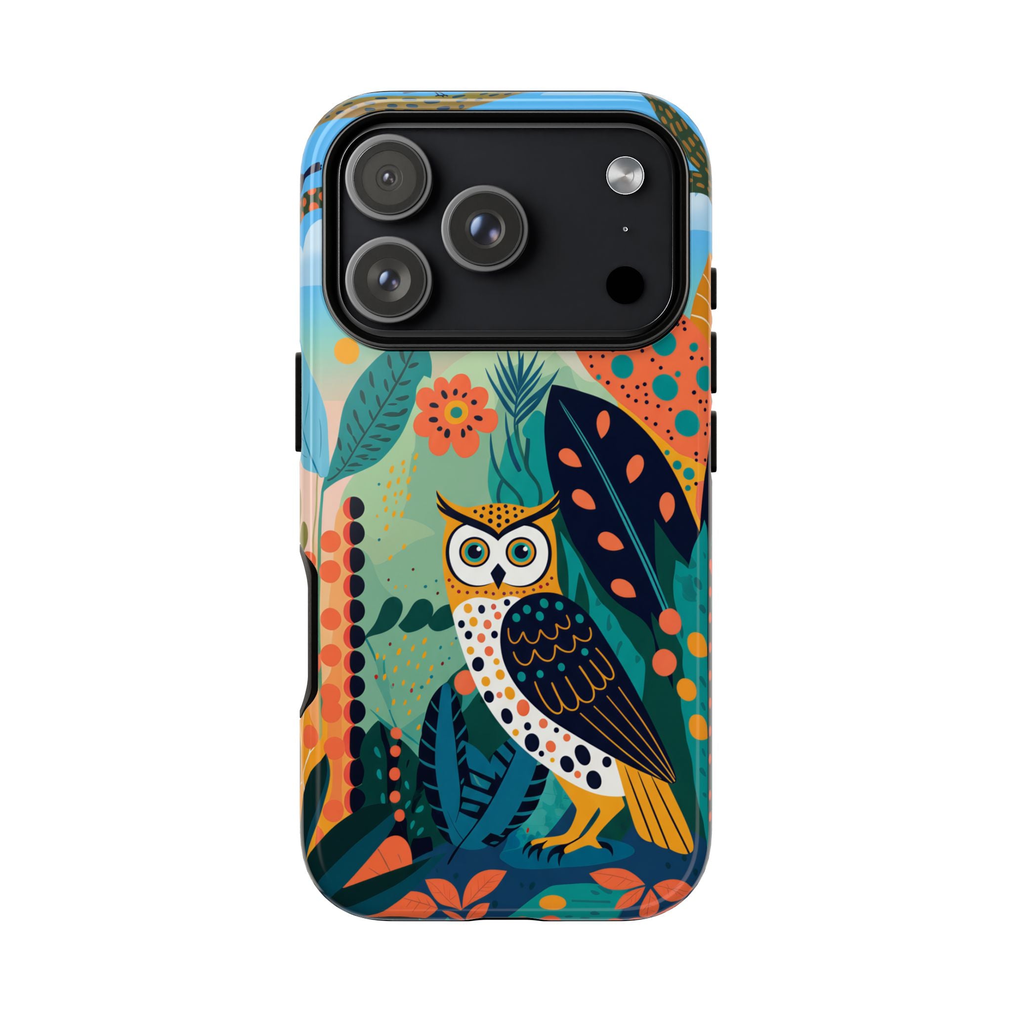 Botanical Forest Colourful Owl iPhone Case