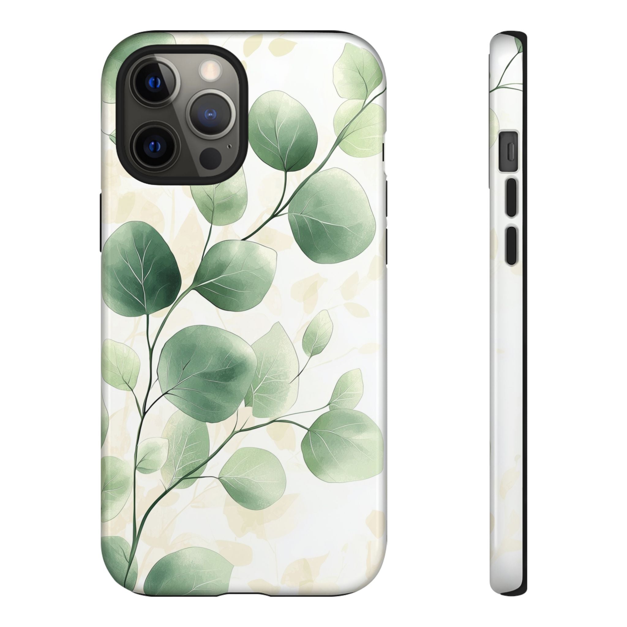 Botanical Eucalyptus Tough iPhone Case | Green Watercolour Leaf