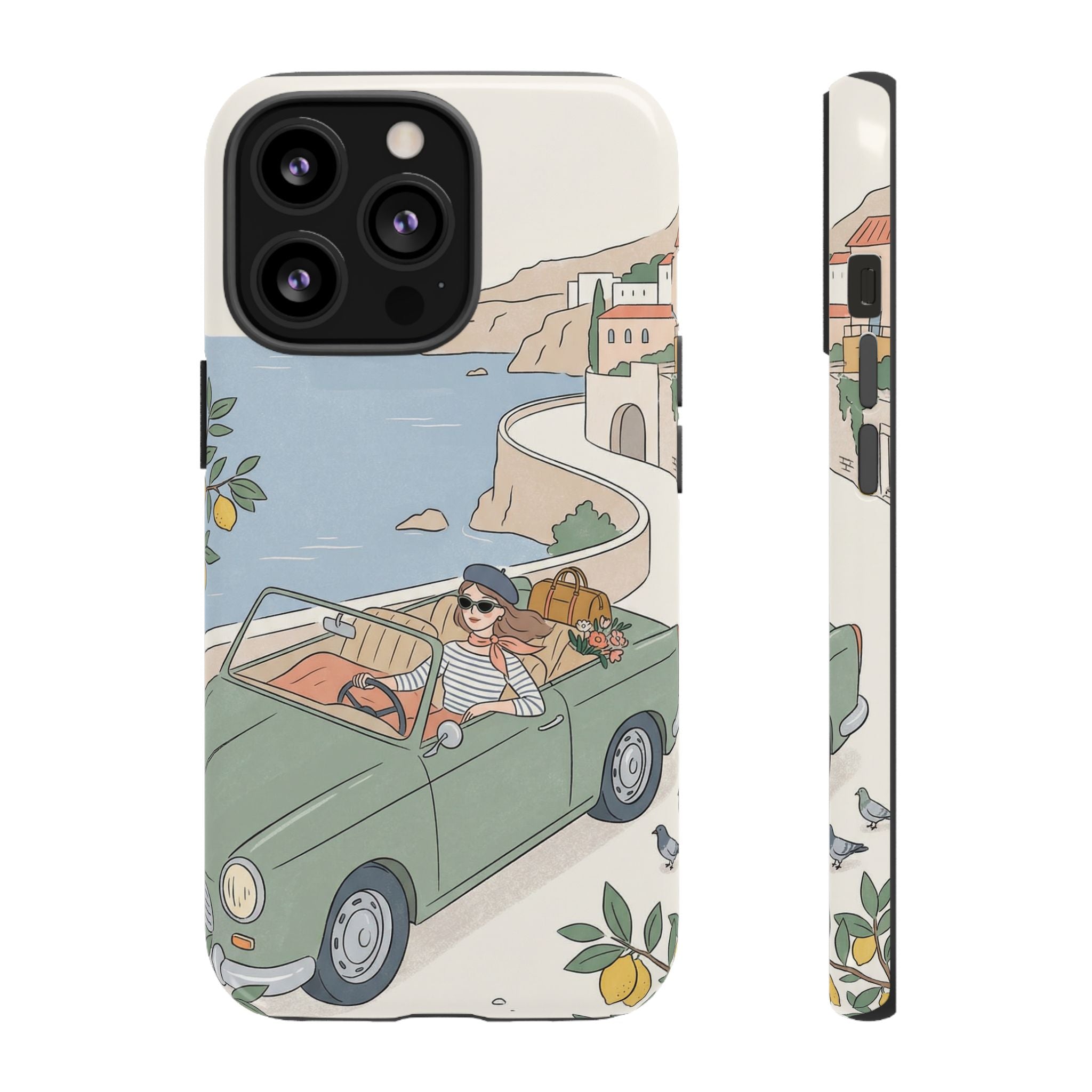 Retro Coastal Road Trip Design iPhone Case