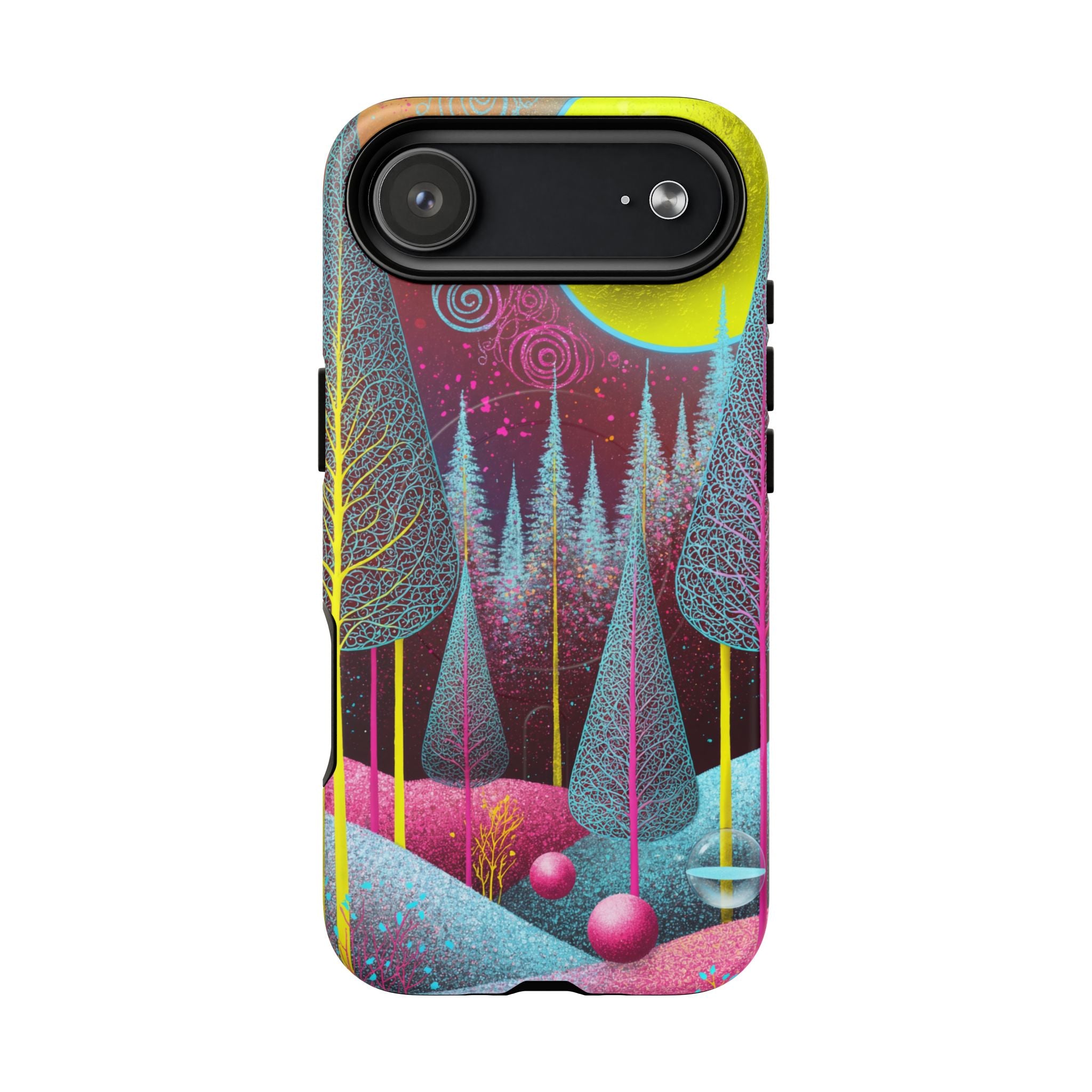 Custodia rigida MagSafe per iPhone Neon Forest