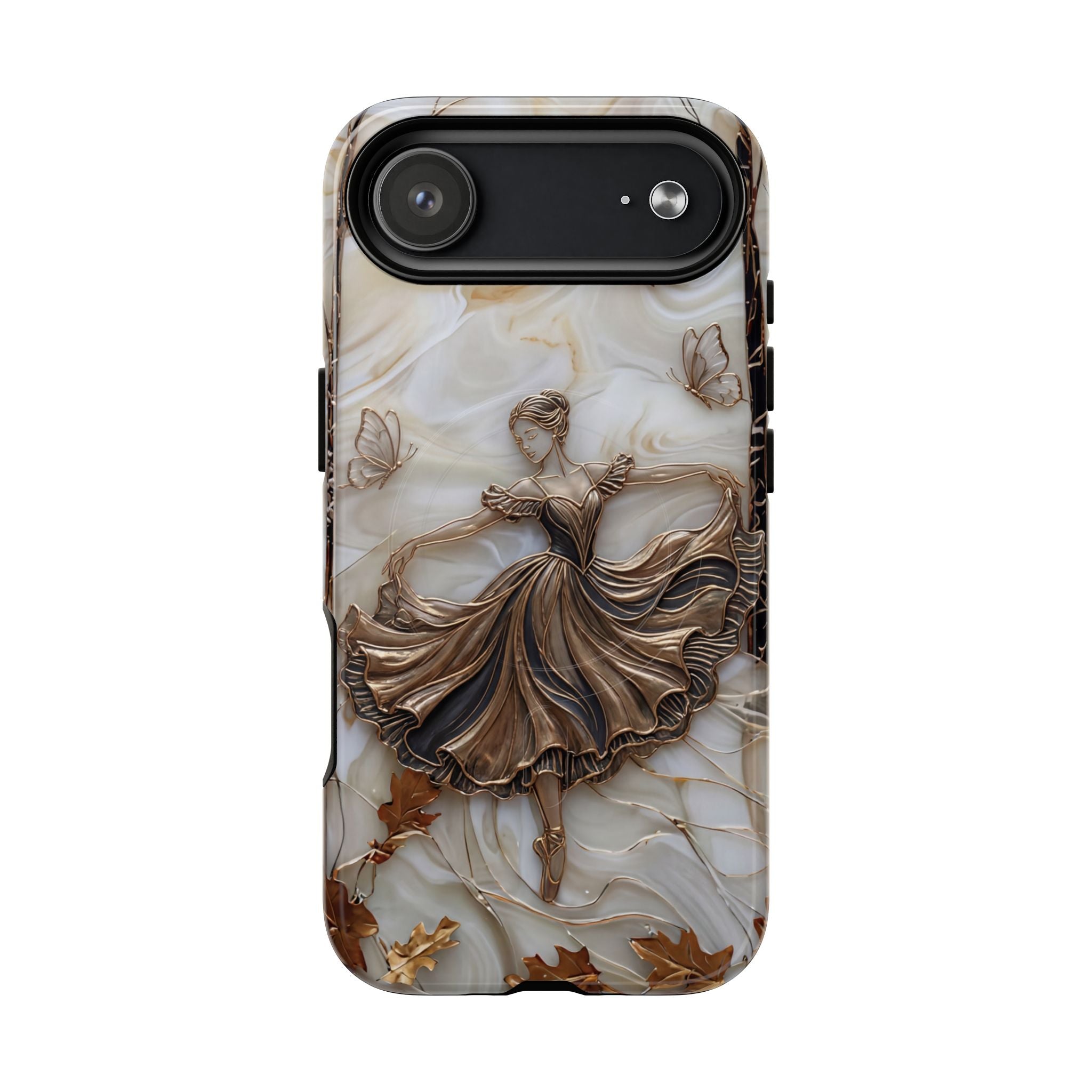 Ballet Dancer Tough MagSafe iPhone Case — Elegant Swirl Art Protective Cover