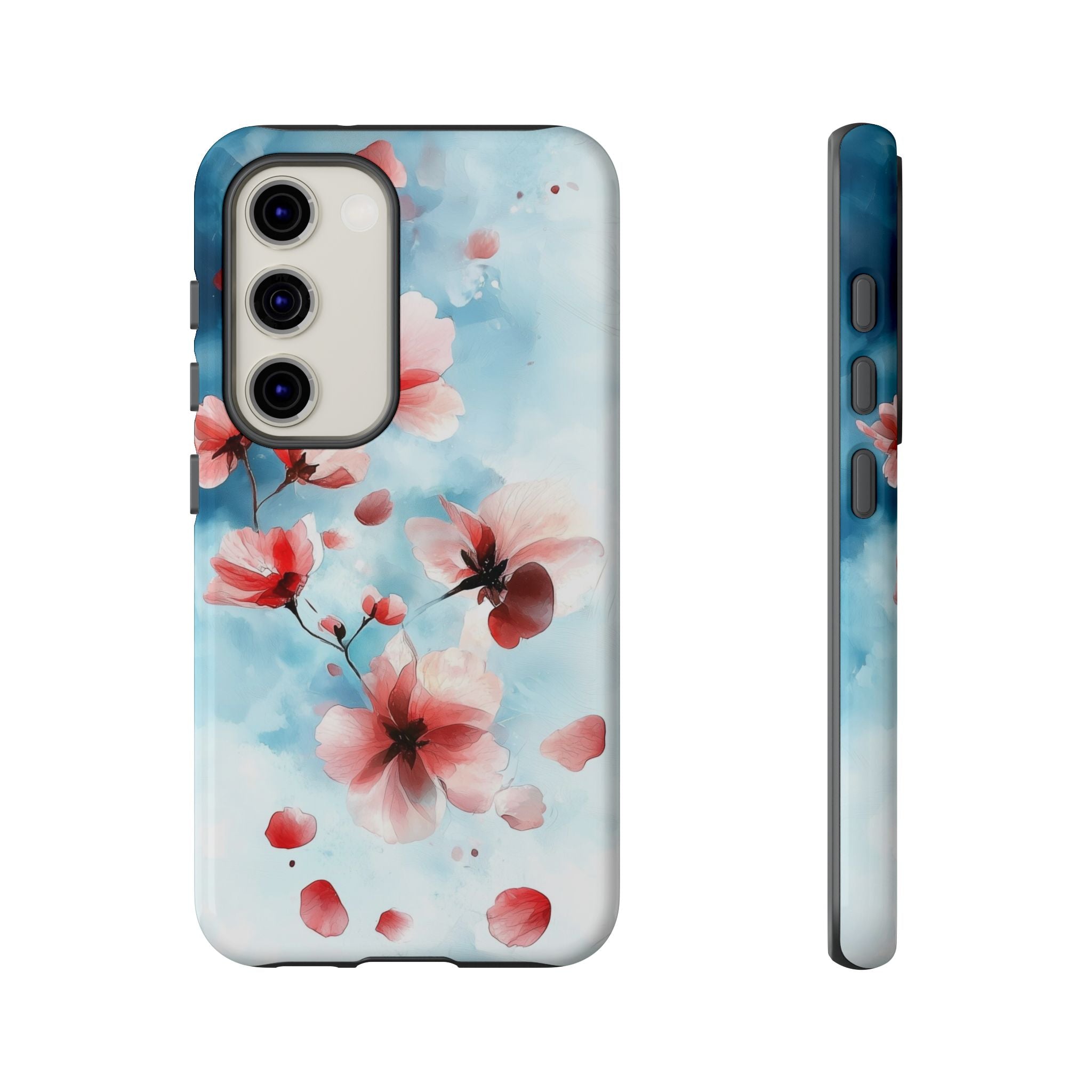 Floral Cherry Blossom Samsung Galaxy Case | Pastel Pink Blue
