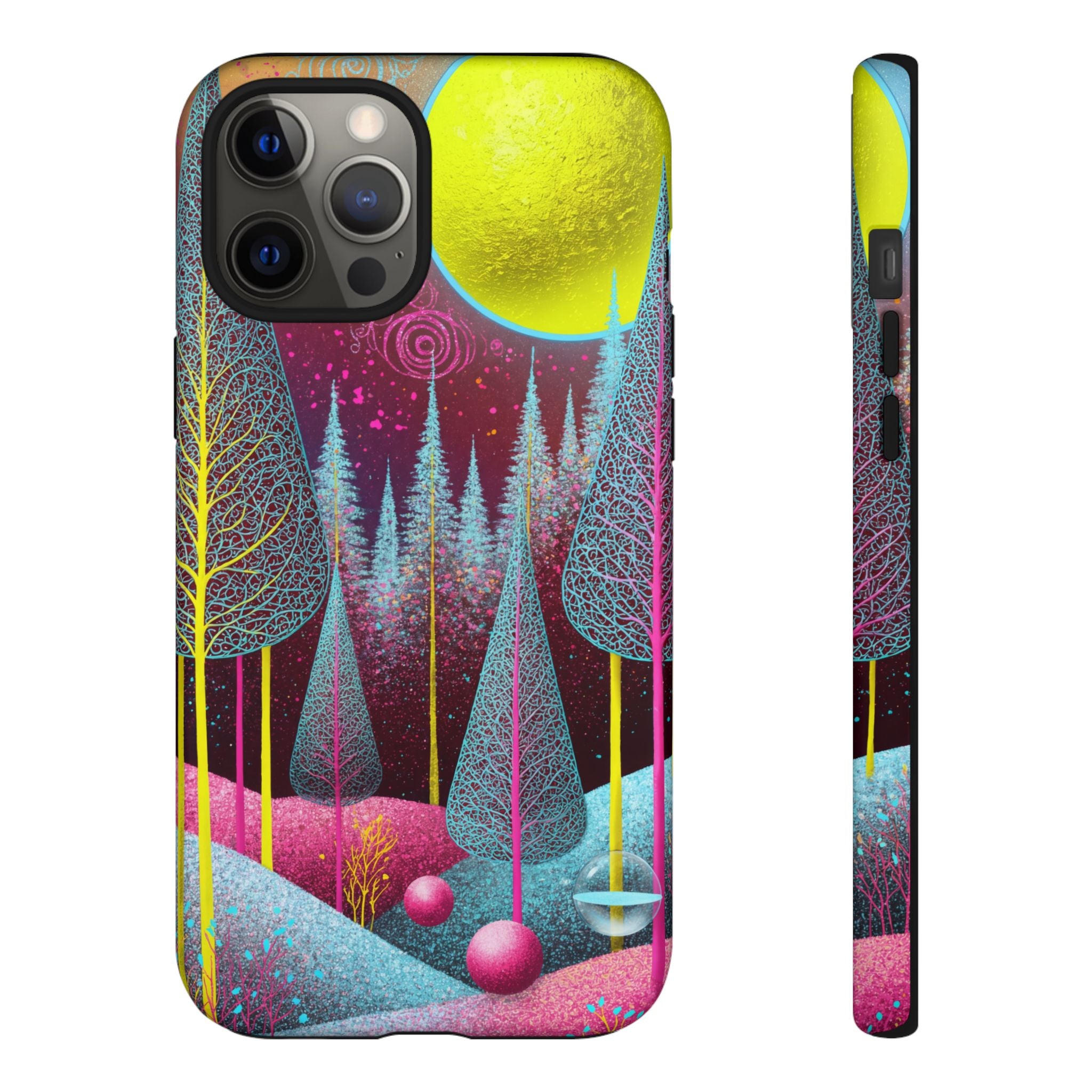 Neon Dreamscape Forest iPhone Case