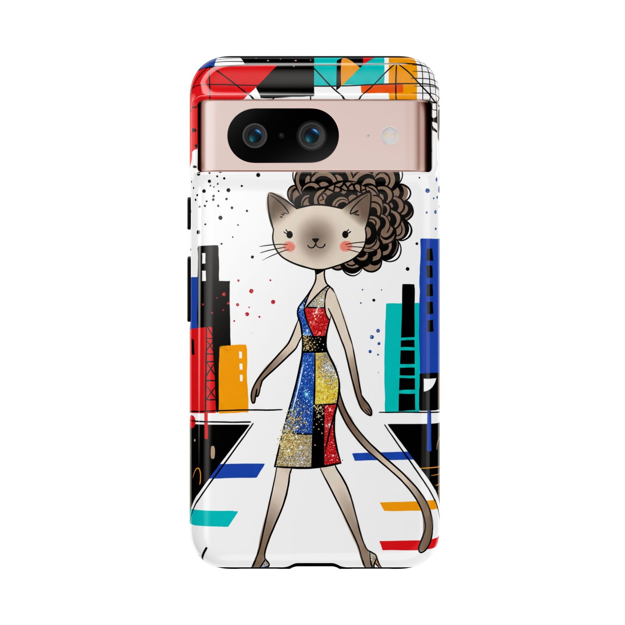 Catwalk City Google Pixel Phone Case | Cute Fashion Cat