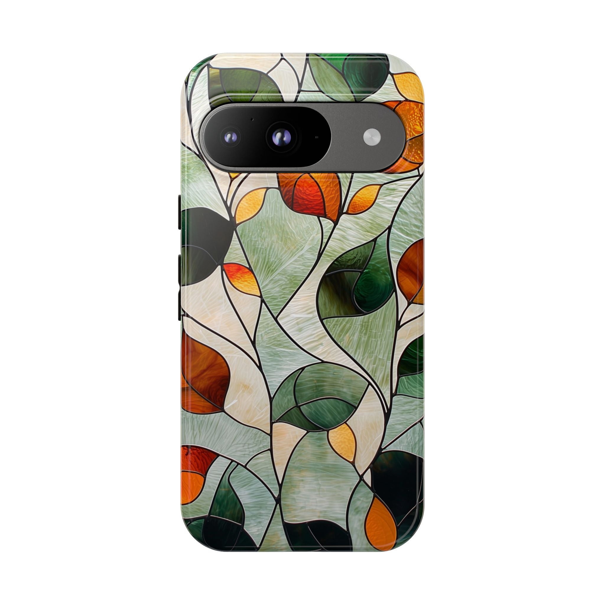Autumn Stained Glass Leaf Google Pixel Case