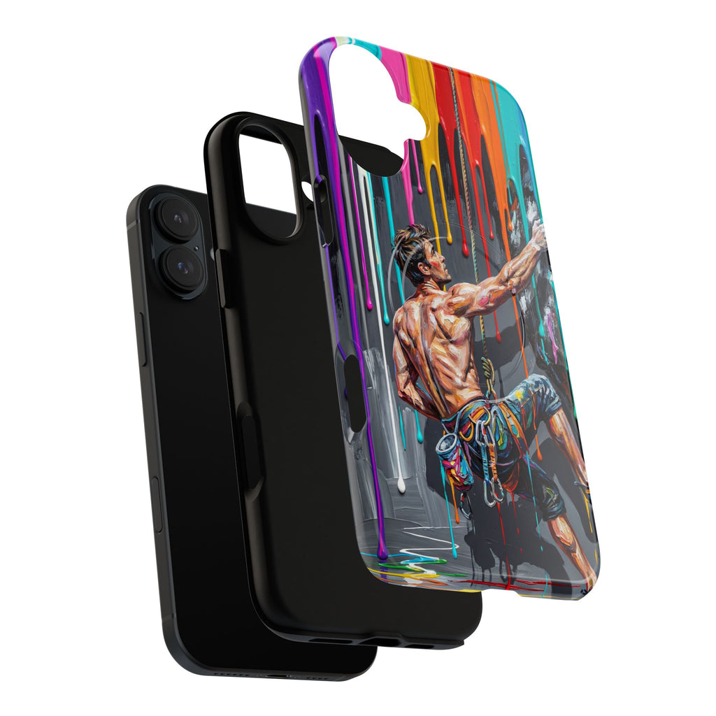 Colourful Rock Climber Art Protective MagSafe iPhone Case