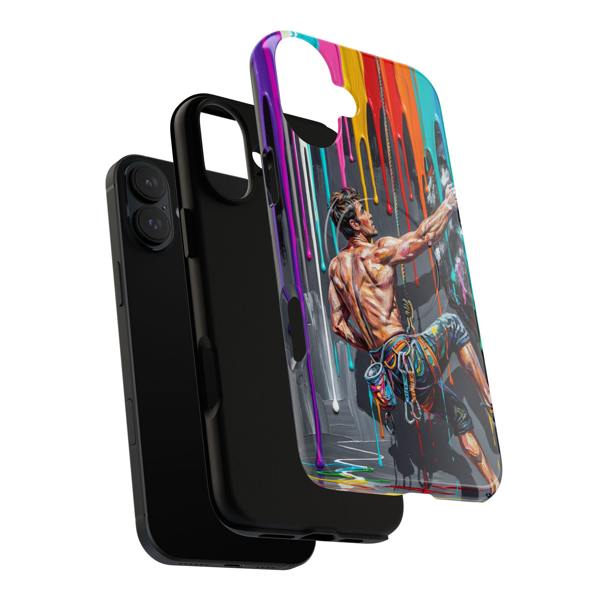 Colourful Rock Climber Art Protective MagSafe iPhone Case