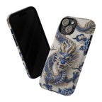 Asian Zodiac Dragon iPhone Case | Blue & White Porcelain Luxury Protective Case | Year of the Dragon Gift