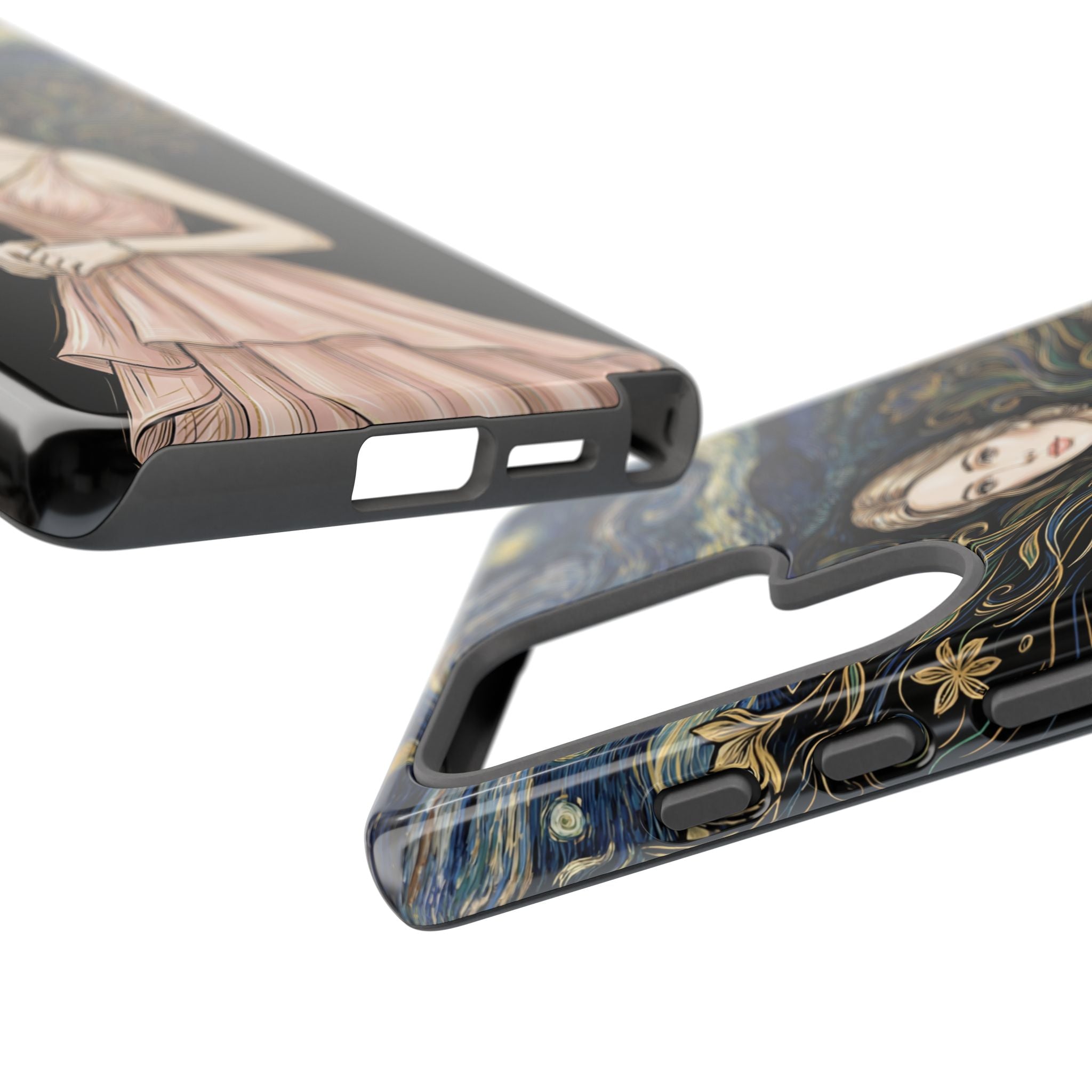 Art Nouveau Starry Night Samsung Galaxy Phone Case | Elegant Woman Illustration Tough Case