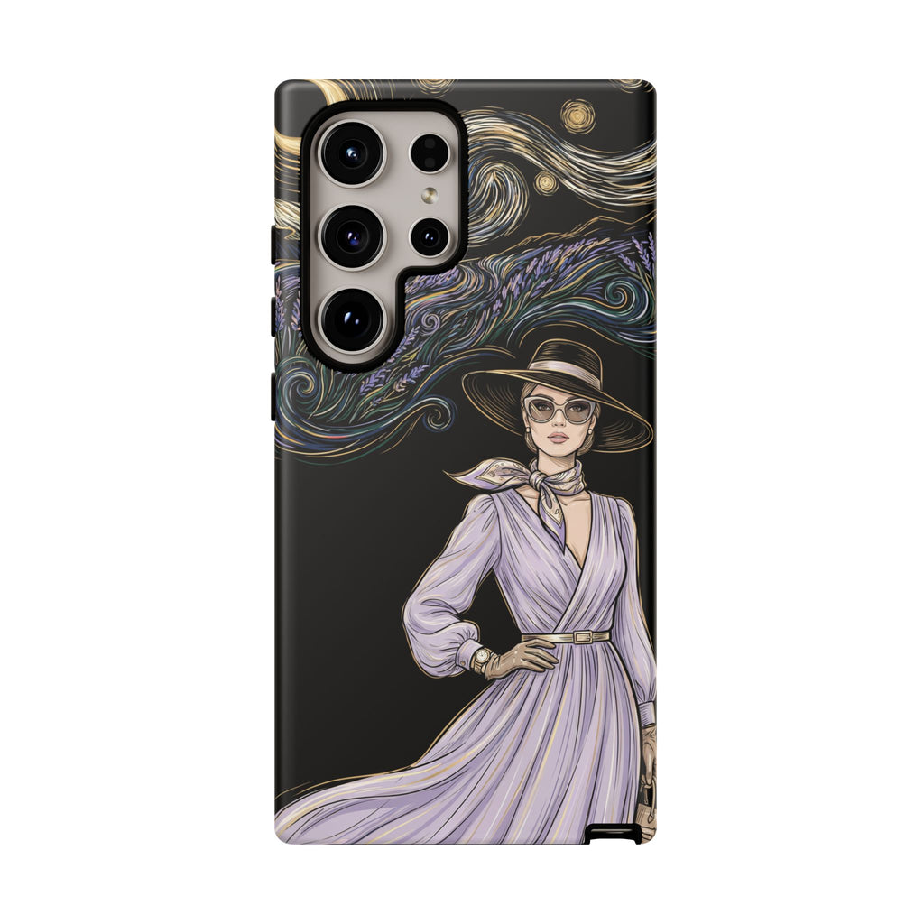 Starry Night Lavender Woman Samsung Galaxy Phone Case | Artistic Protective Tough Case