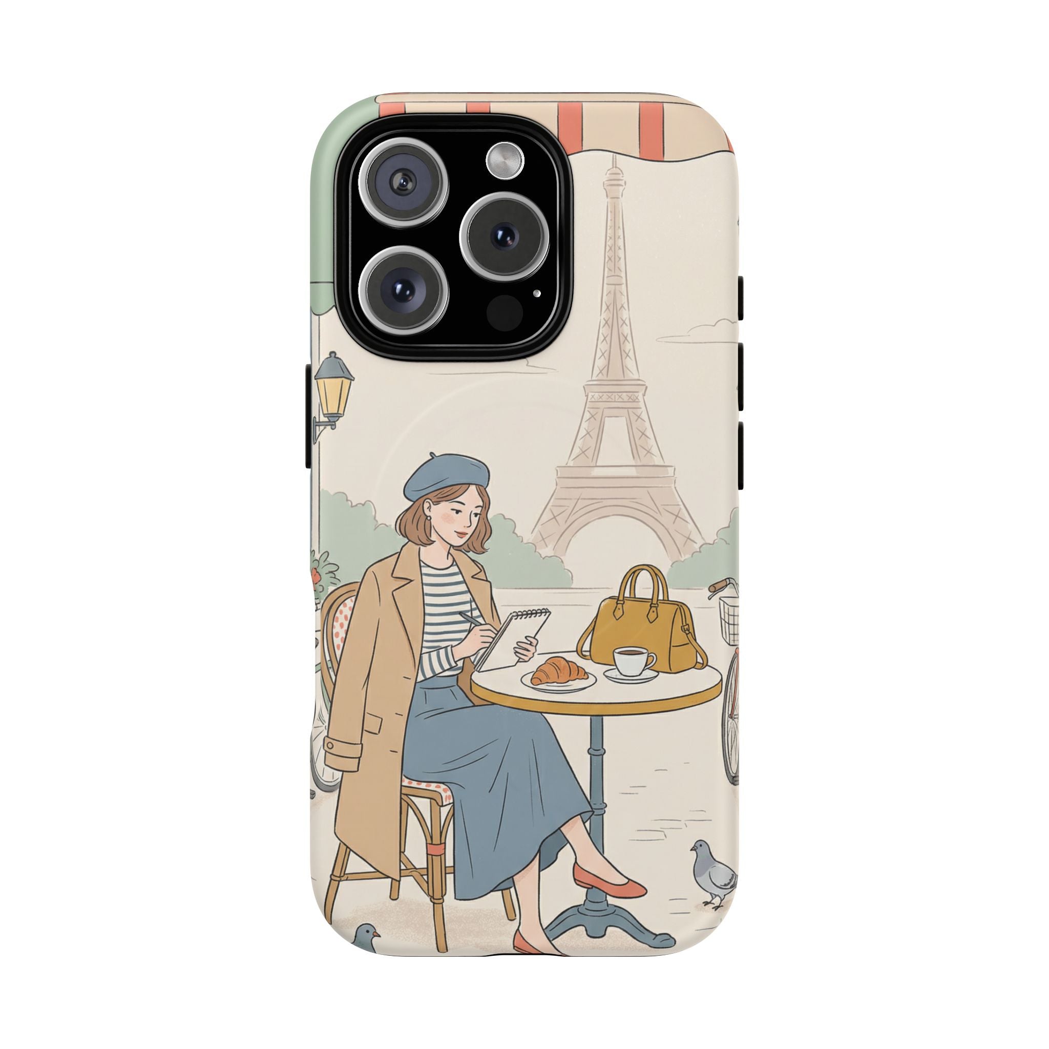 Paris Cafe MagSafe iPhone Case | Cute Vintage Eiffel Tower Travel