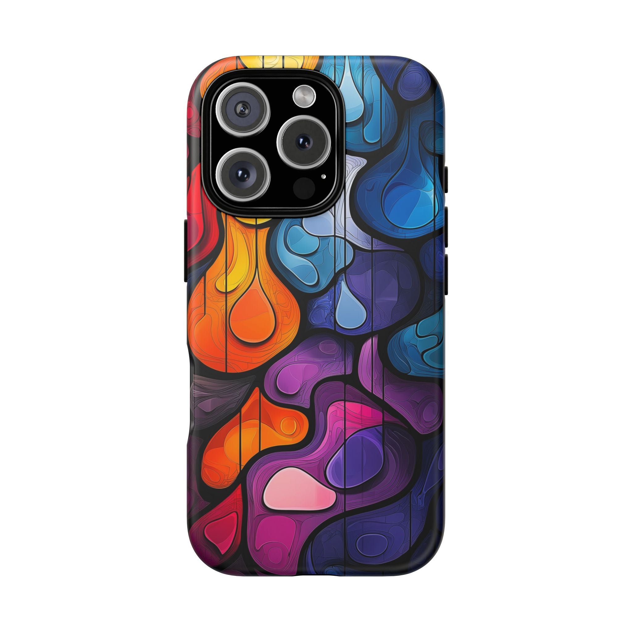 Abstract Colourful Drop iPhone Case — Vibrant Stained-Glass