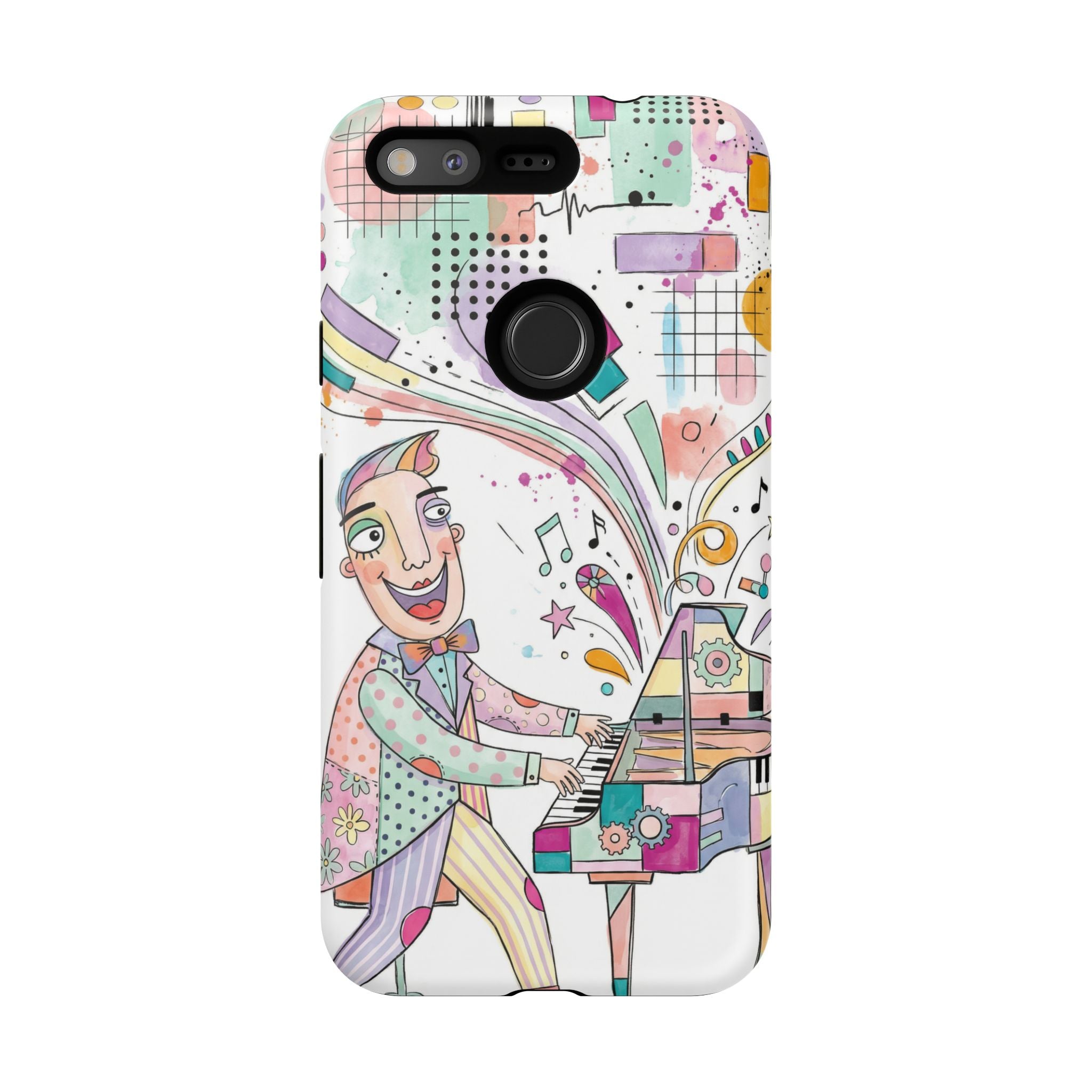 Musical Pianist Google Pixel Phone Case | Colorful Whimsical Piano Art