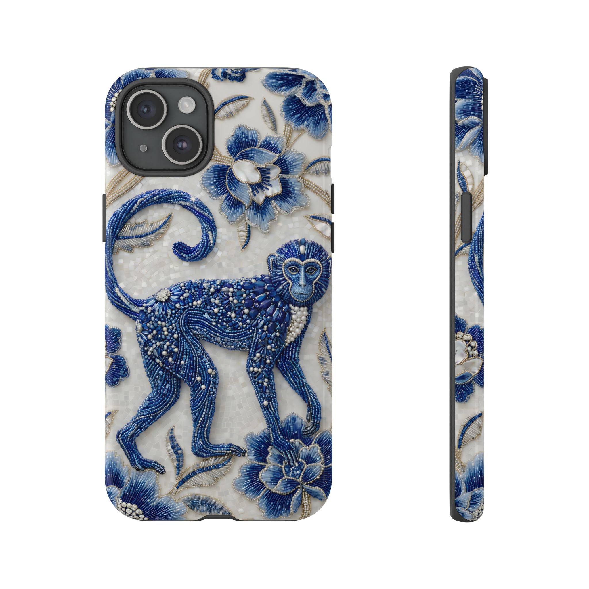 Asian Zodiac Monkey iPhone Case | Blue & White Porcelain Art Protective Case | Year of the Monkey Gift