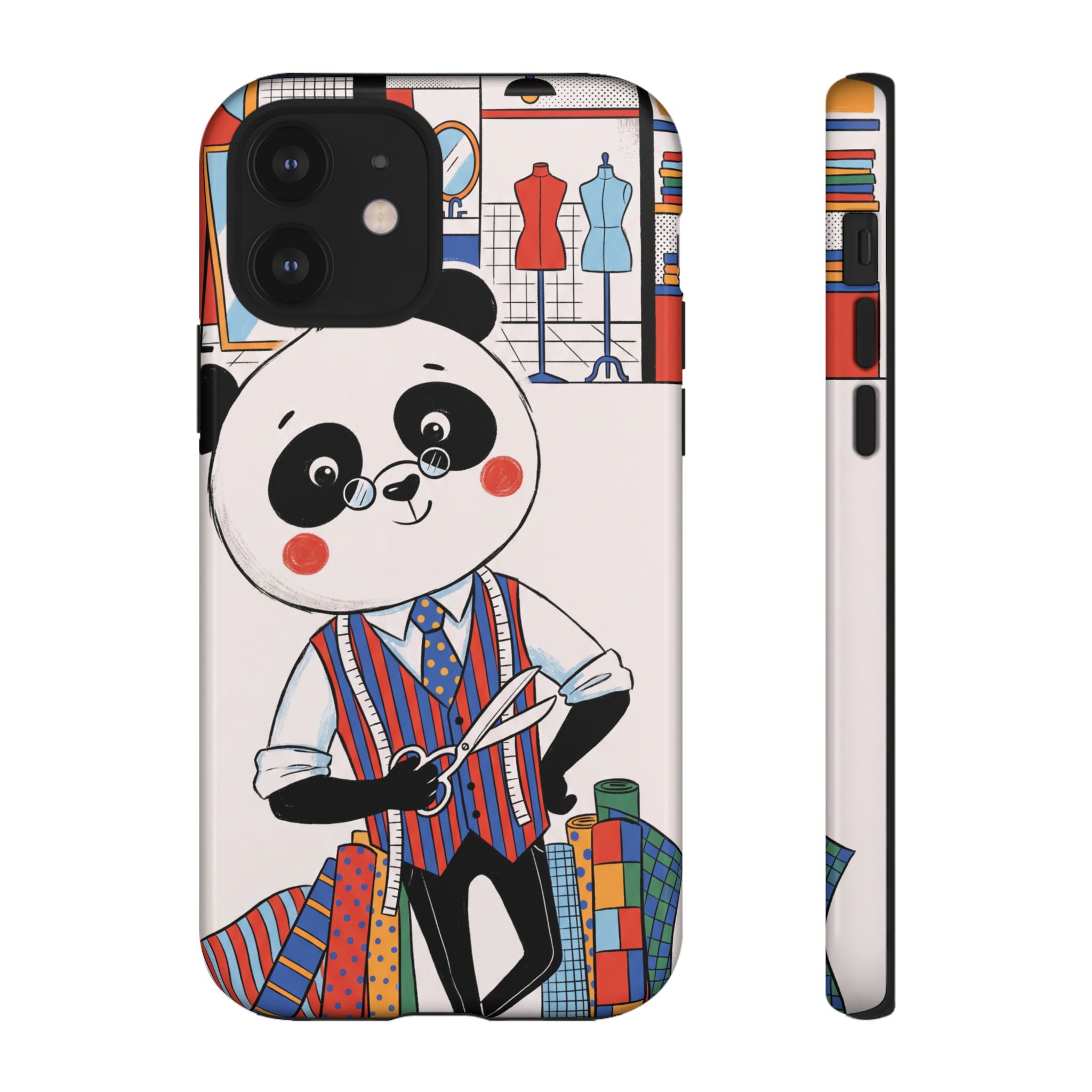 Panda Tailor iPhone Case | Cute Seamstress Cartoon