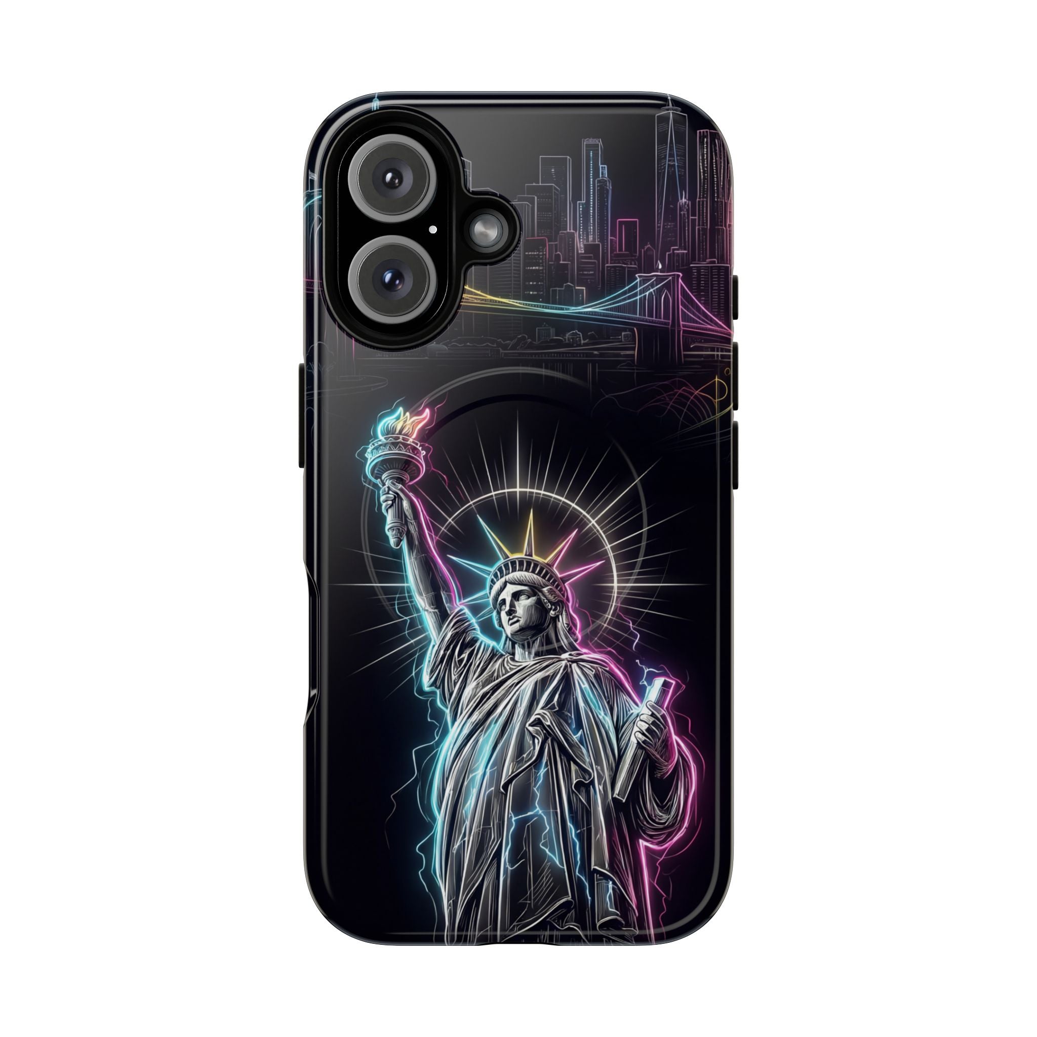 Neon Statue of Liberty Tough MagSafe iPhone Case