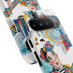 Artistic Musician Google Pixel Phone Case | Colorful Guitar Cityscape Tough Case