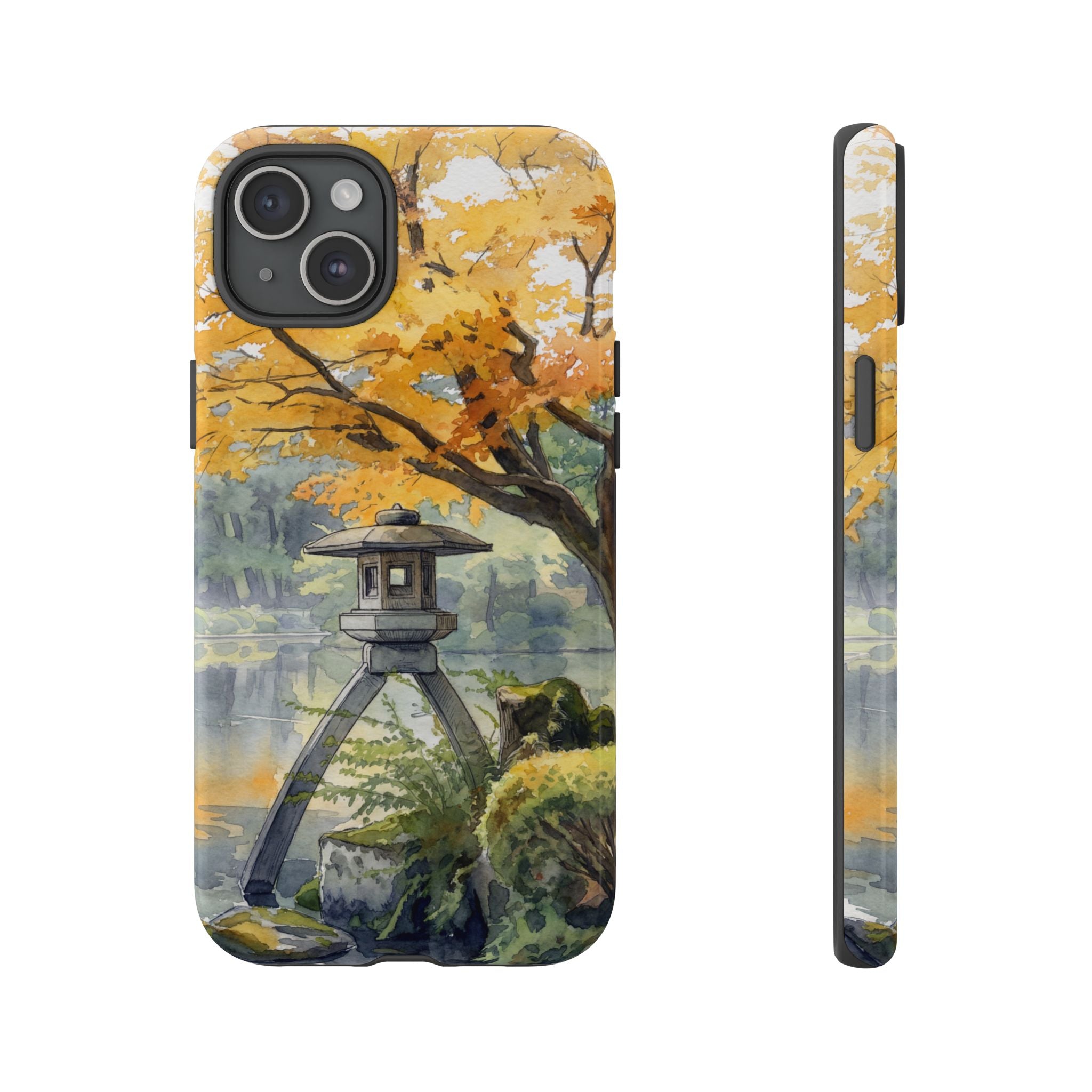 Autumn Japanese Garden iPhone Case | Scenic Lantern Fall