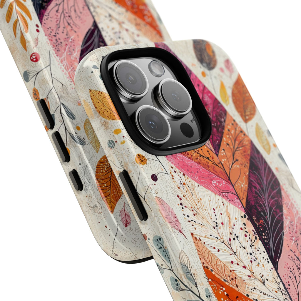 Autumn Leaf Tough iPhone Case | Watercolour Feathered Fall Design