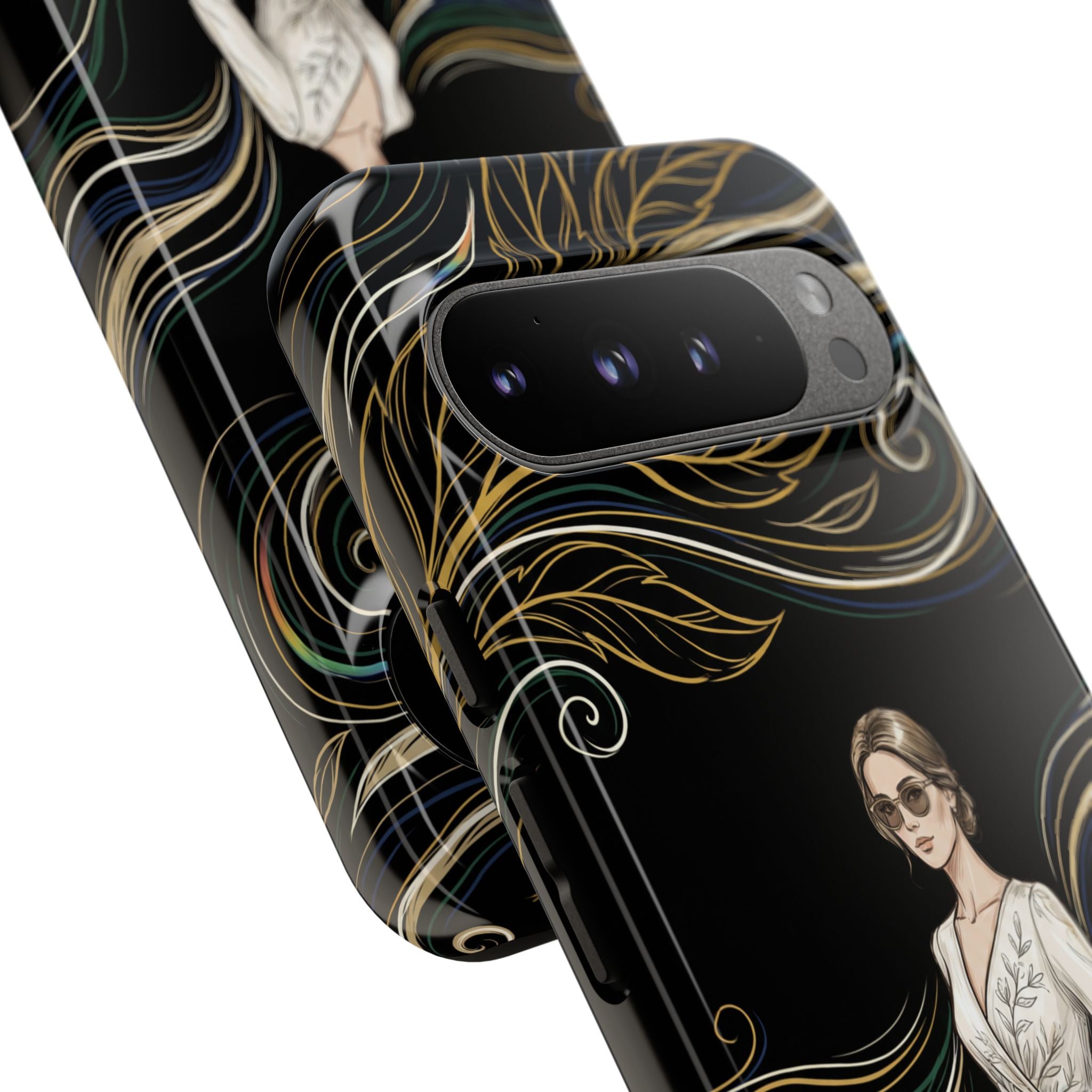 Elegant Woman Illustration Google Pixel Phone Case | Vintage Bride in Flowing Gown